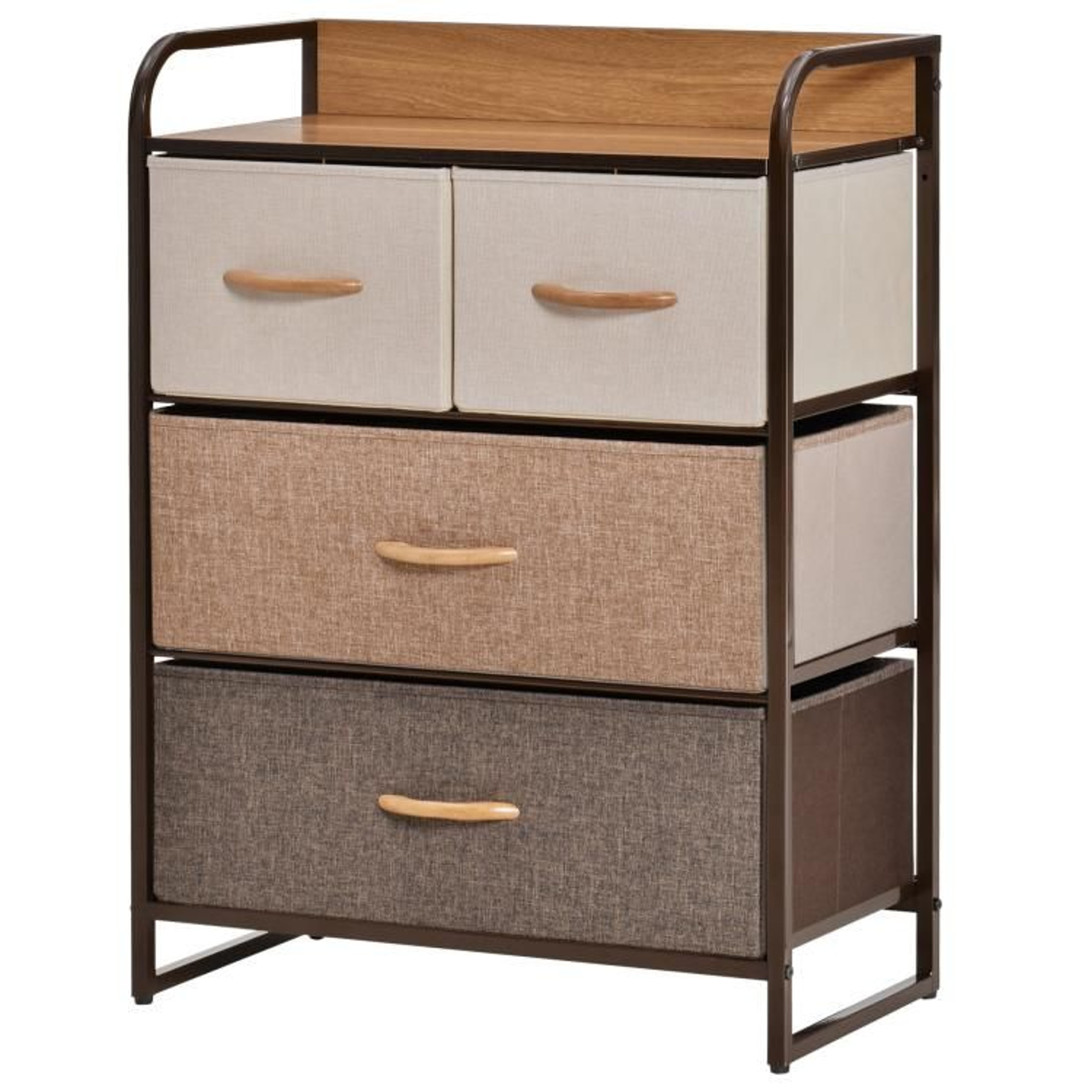 4Drawer Storage Dresser With Steel Frame And Foldable Drawers 1
