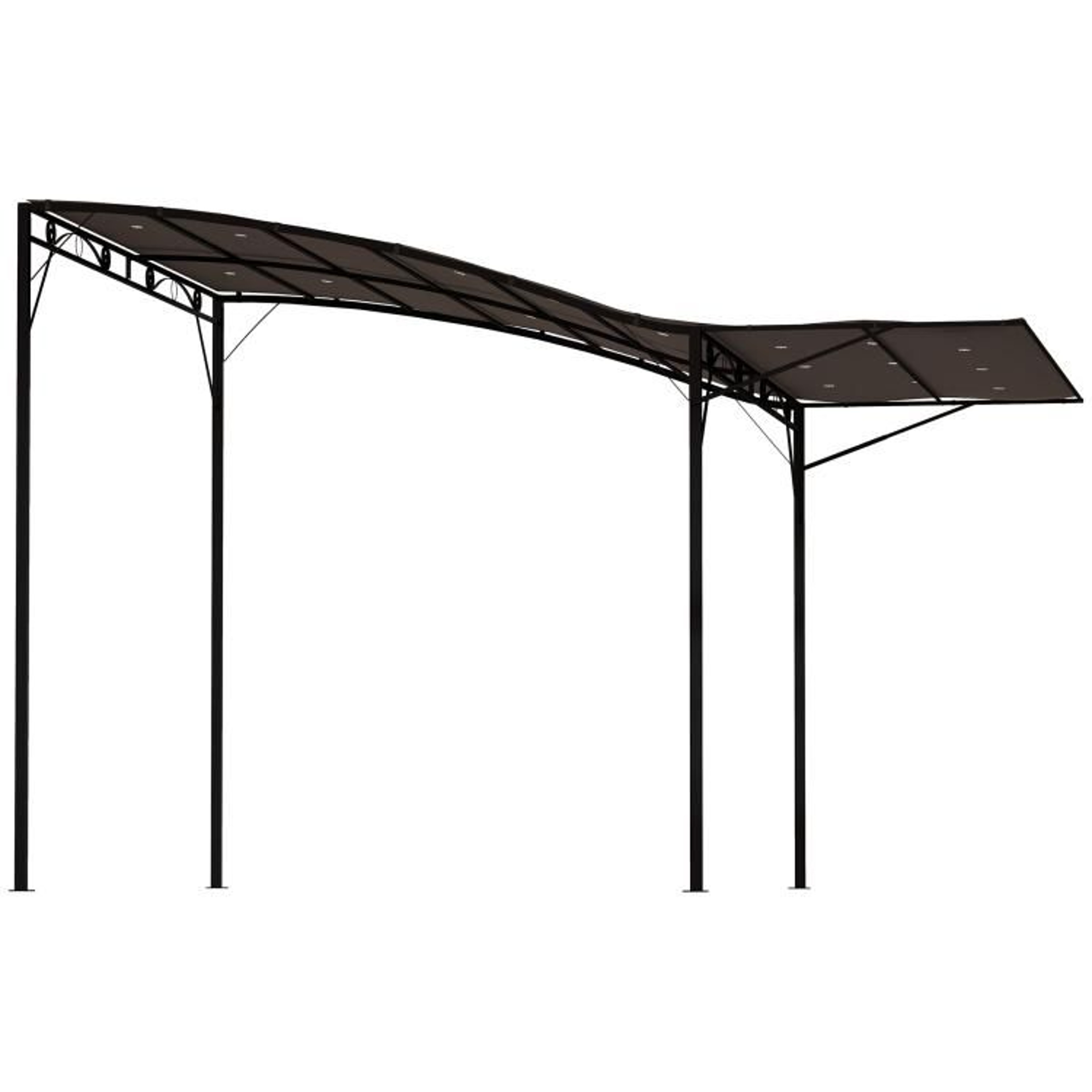 10 X 8 Ft Outdoor Pergola With Adjustable Canopy  Brown Steel Patio Gazebo 0
