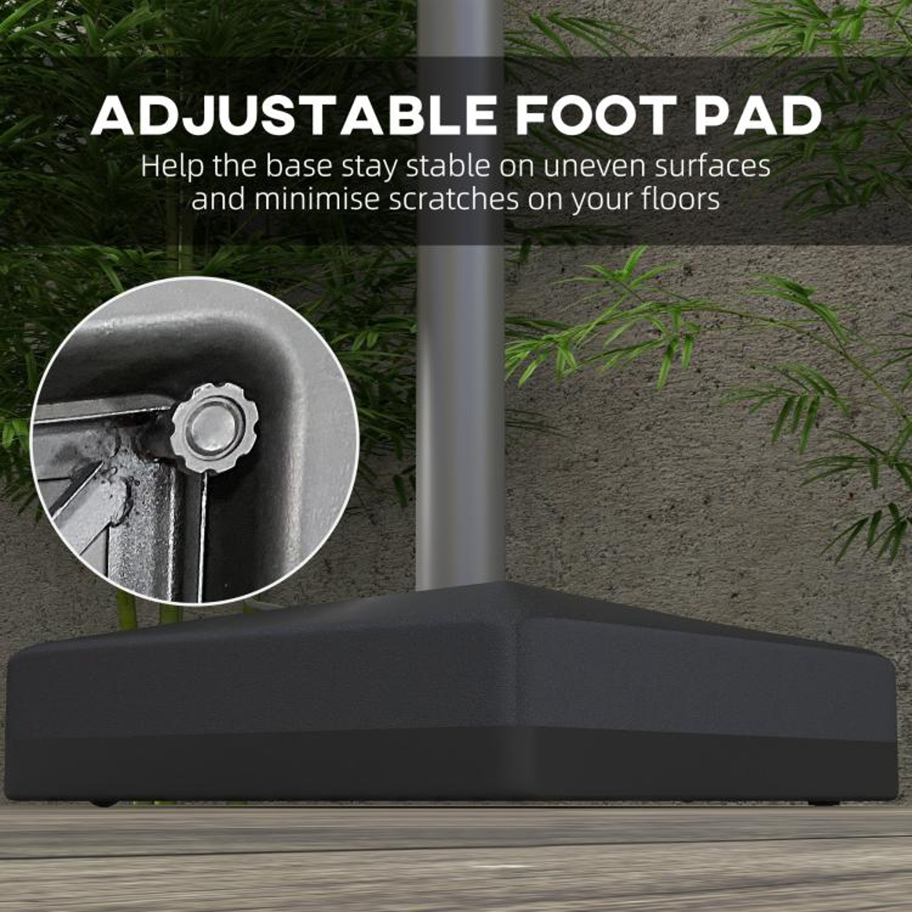 330 Lb Fillable Cantilever Umbrella Base With Wheels And Adjustable Feet  Black 4