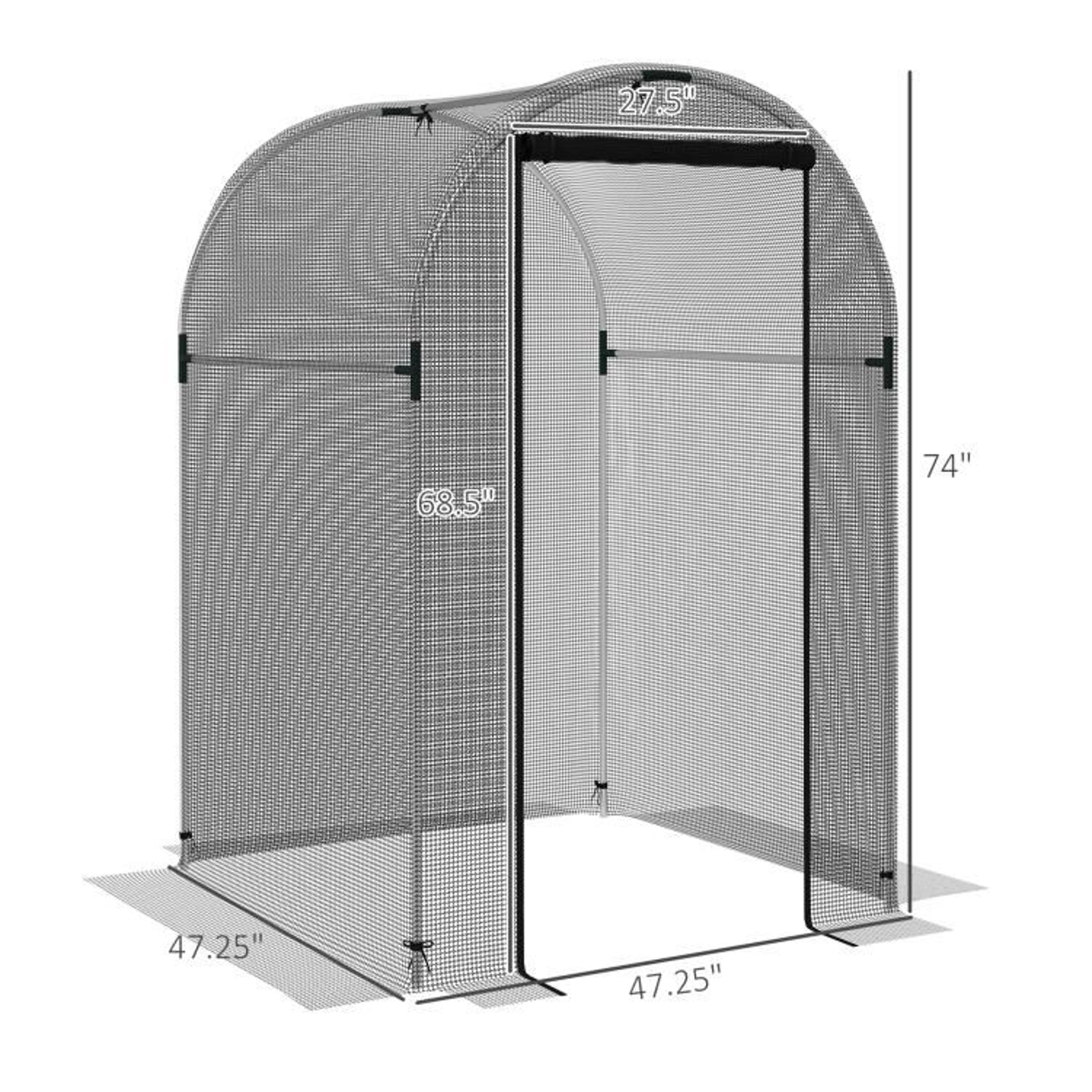 Galvanized Steel Plant Protection Cage With Zippered Door 4 X 4 Ft Black 4