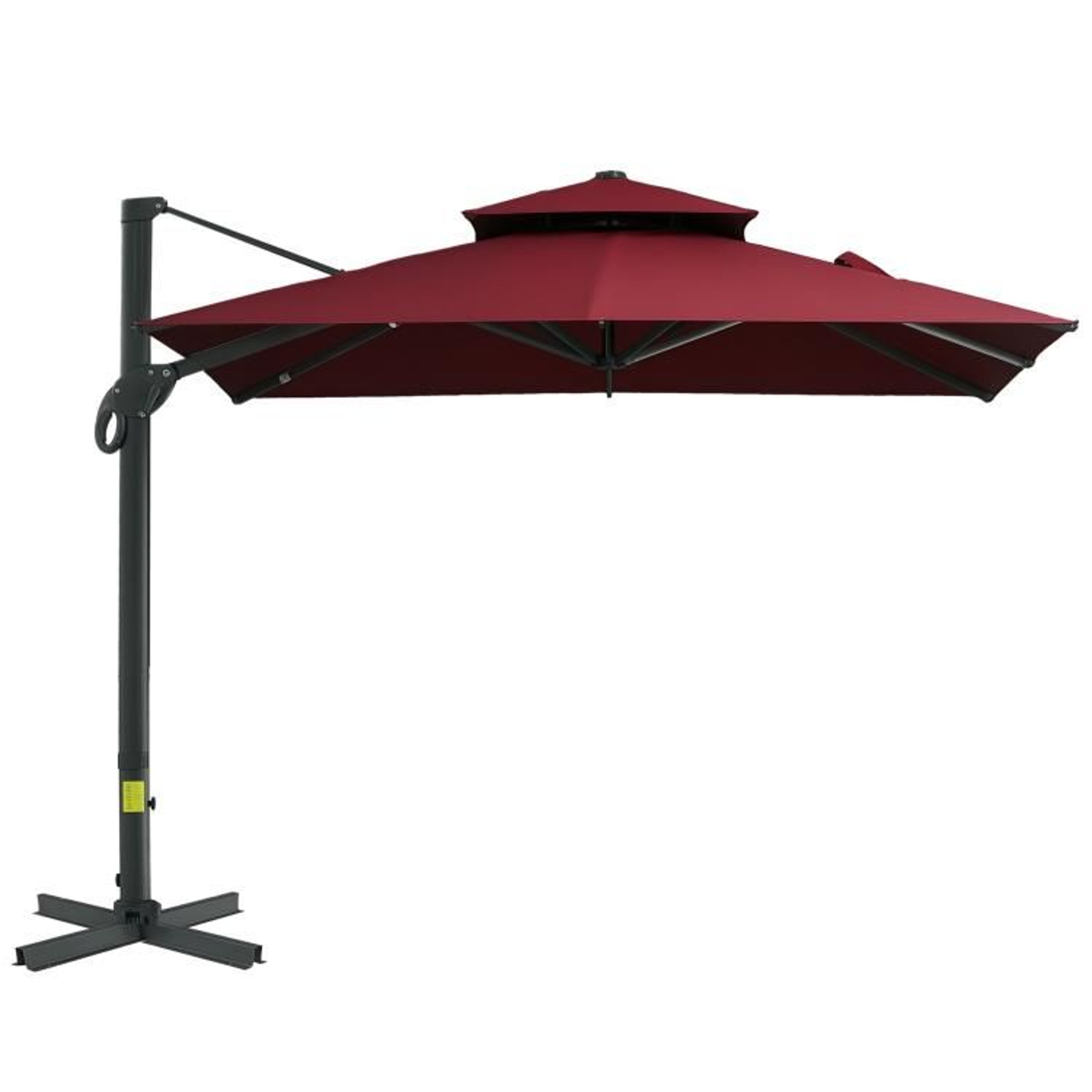 10 Ft Red Offset Patio Umbrella With 360 Rotation And Adjustable Tilt 0
