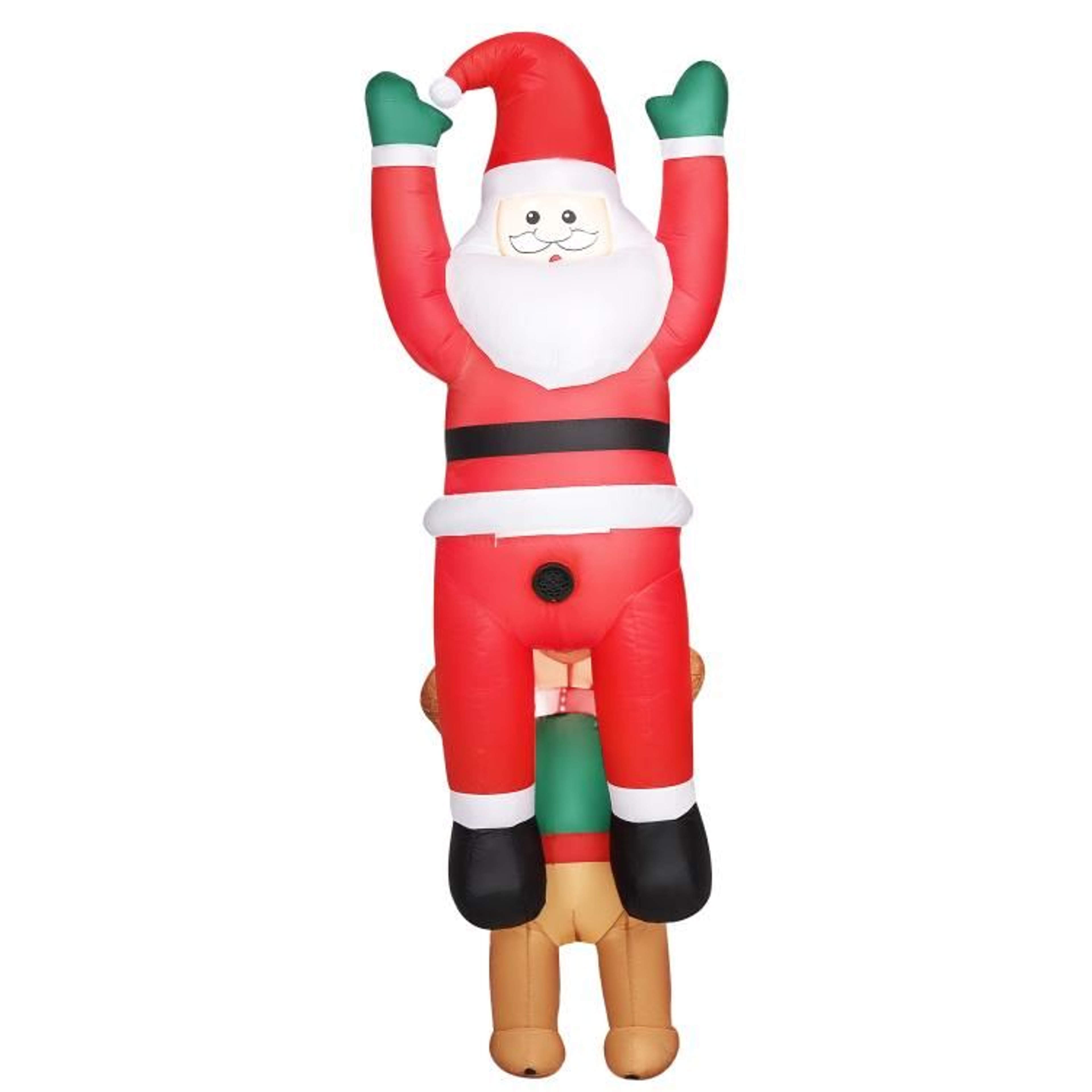 7FT Hanging Christmas Inflatable Santa With Dog And LED Lights 5