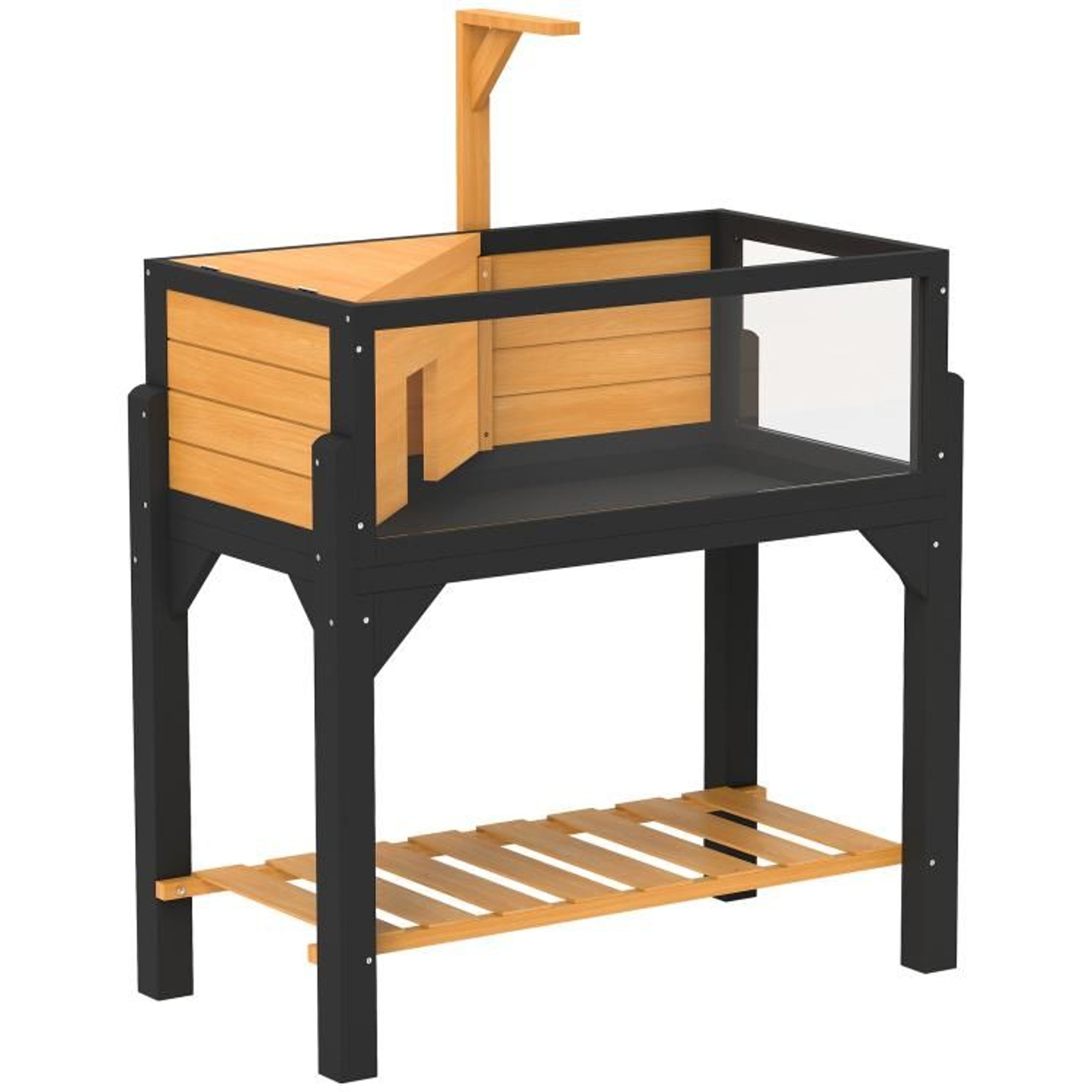 Wooden Tortoise Habitat With Storage Shelf And Clear Viewing Windows 1