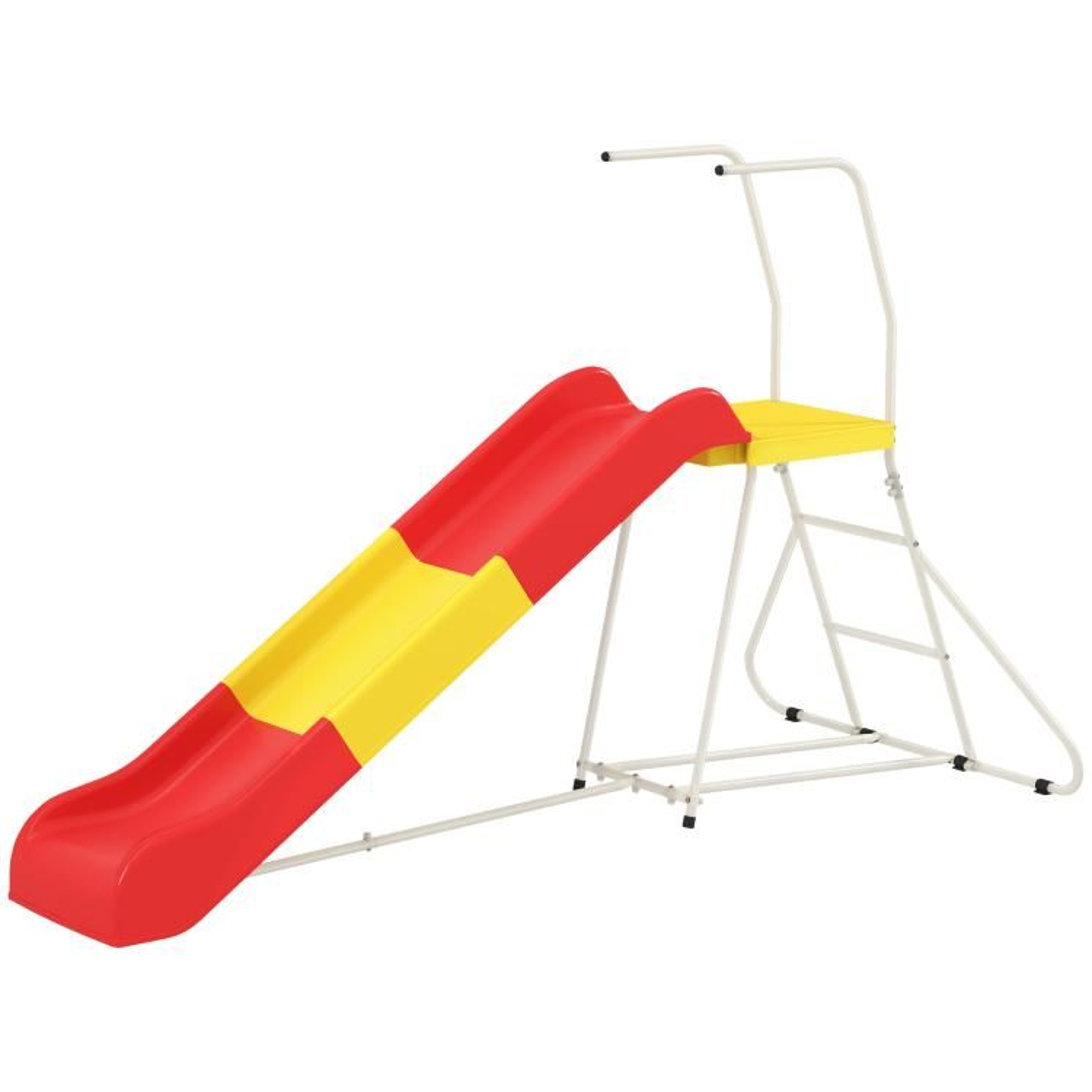 6ft Kids Slide With Climbing Ladder Freestanding Red Metal Playground Slide 1