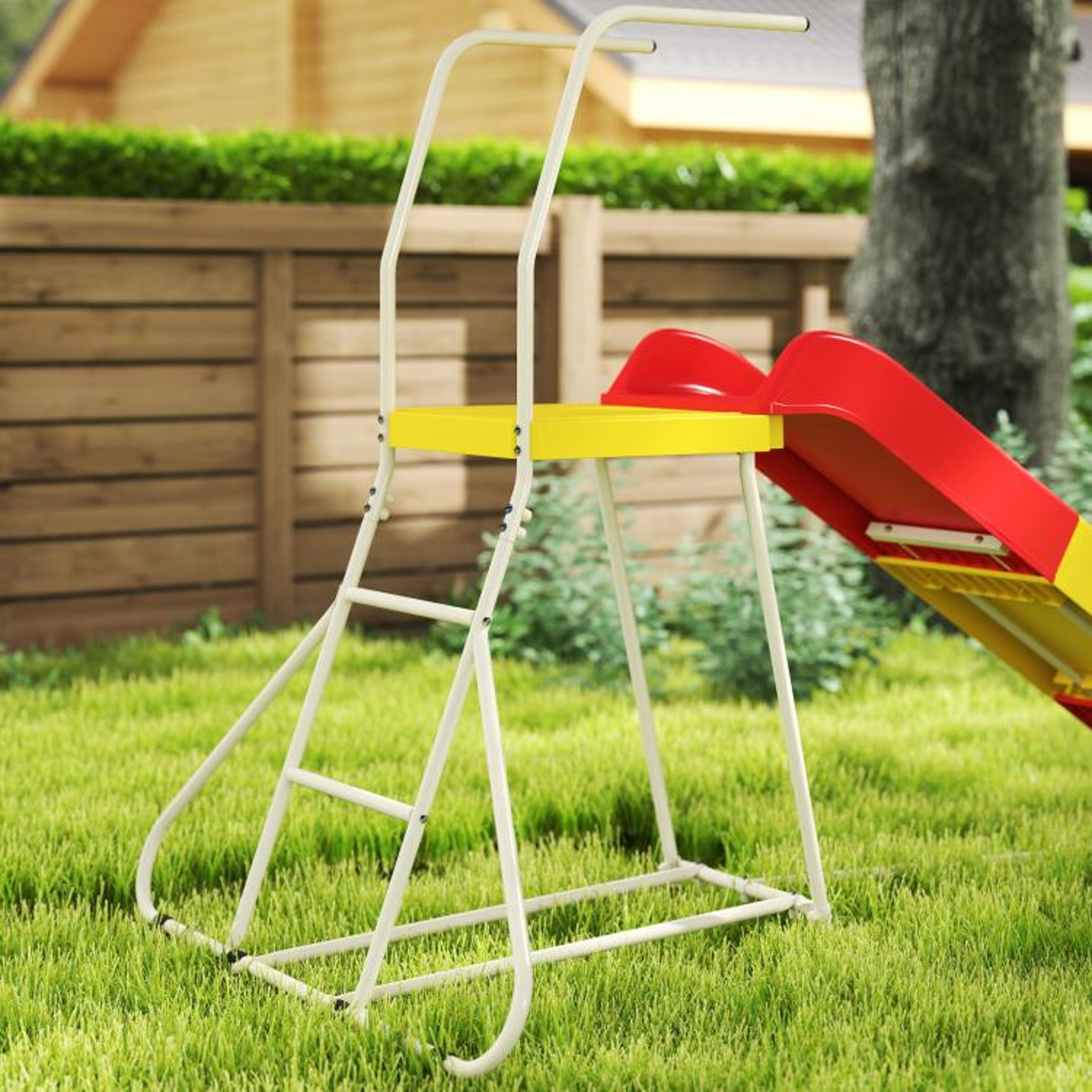 6ft Kids Slide With Climbing Ladder Freestanding Red Metal Playground Slide 7