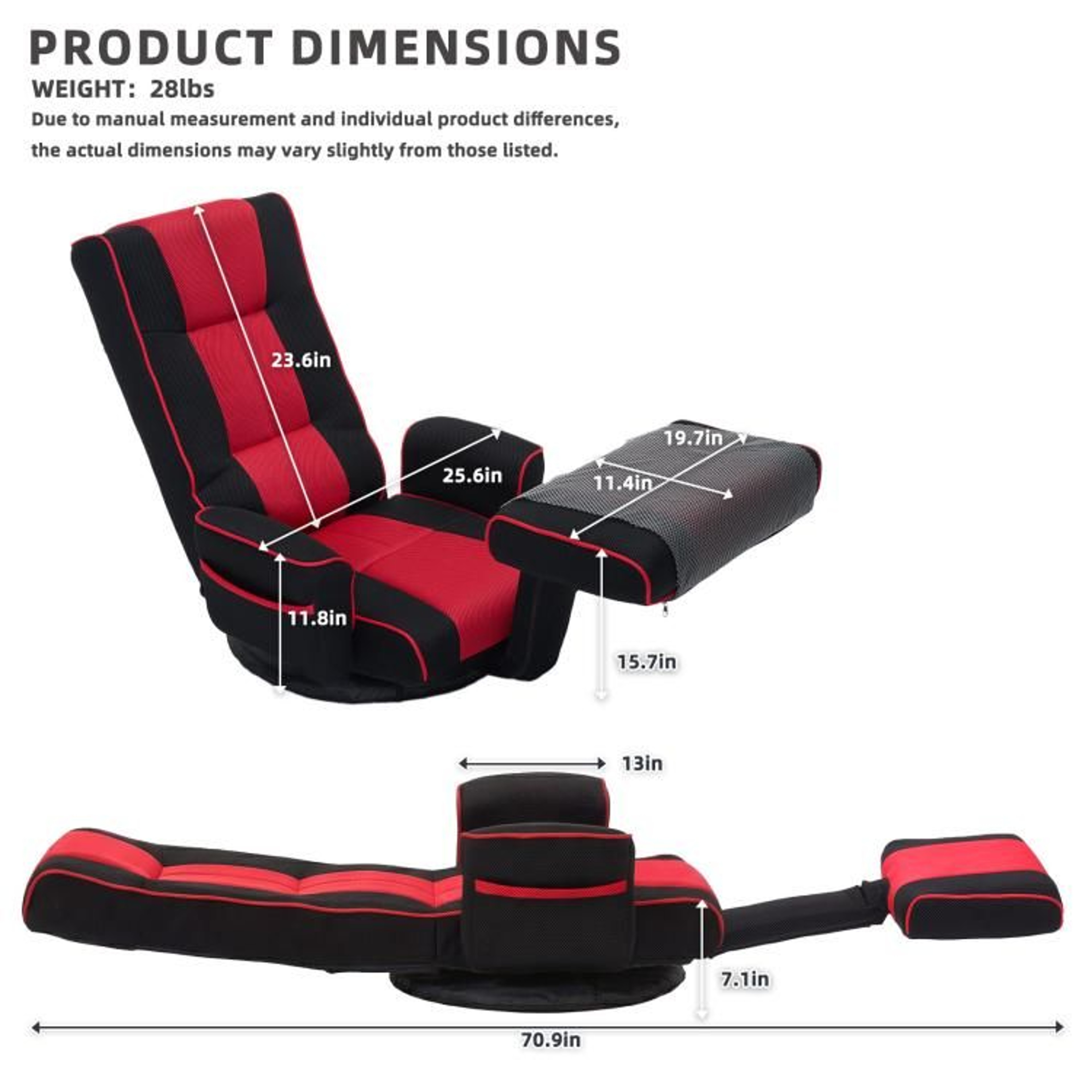 360 Swivel Floor Chair With Armrests And 14Position Adjustable Backrest 2