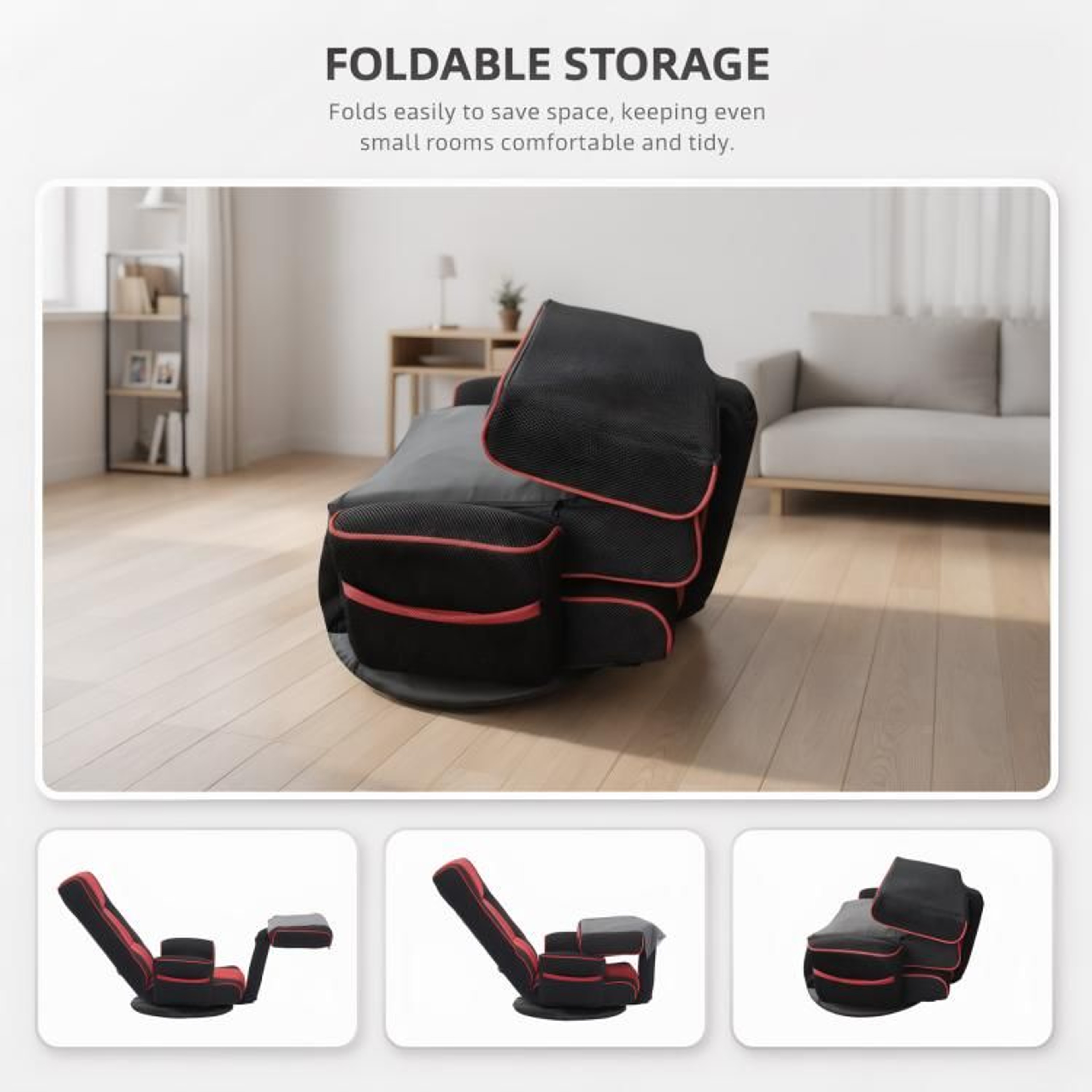 360 Swivel Floor Chair With Armrests And 14Position Adjustable Backrest 3