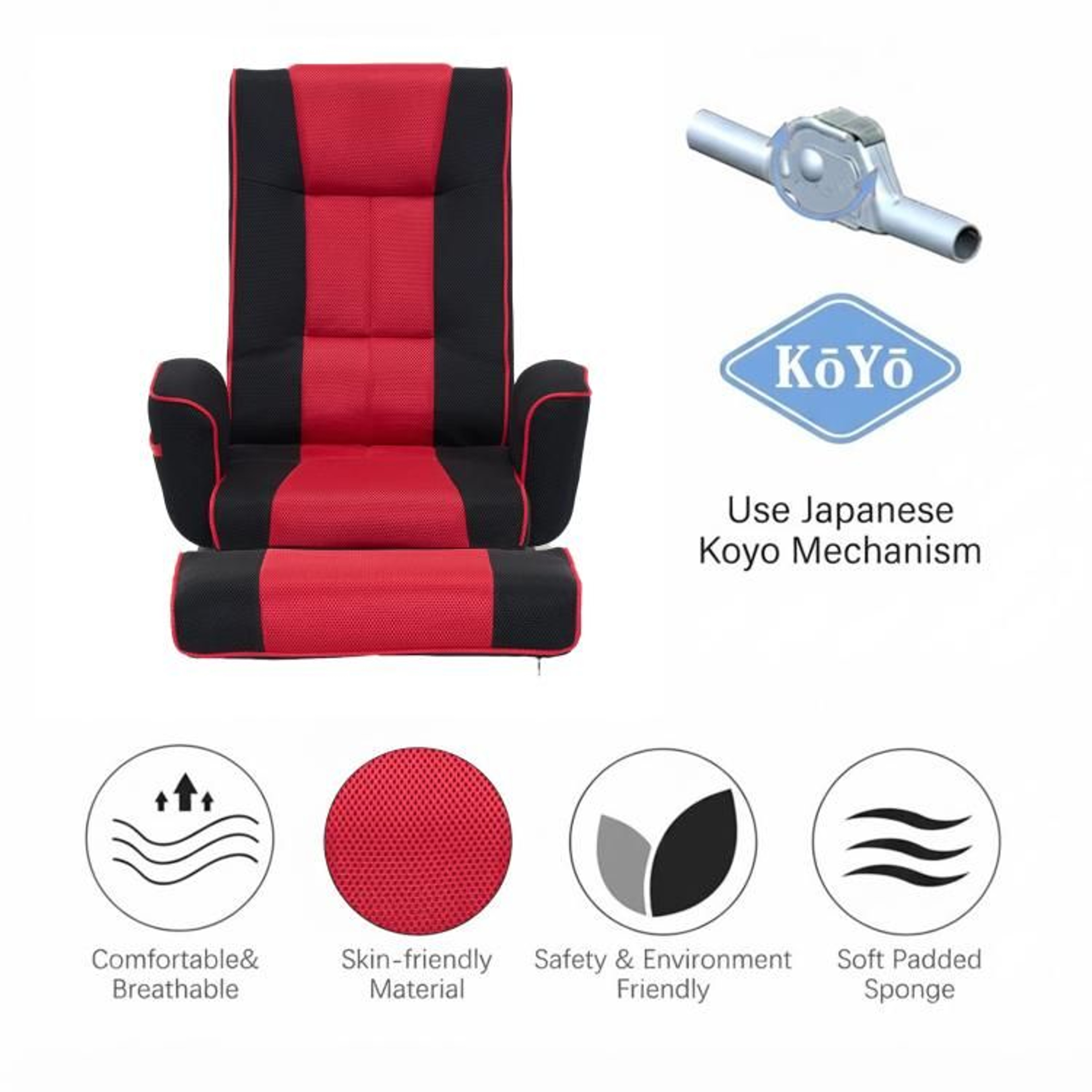 360 Swivel Floor Chair With Armrests And 14Position Adjustable Backrest 5