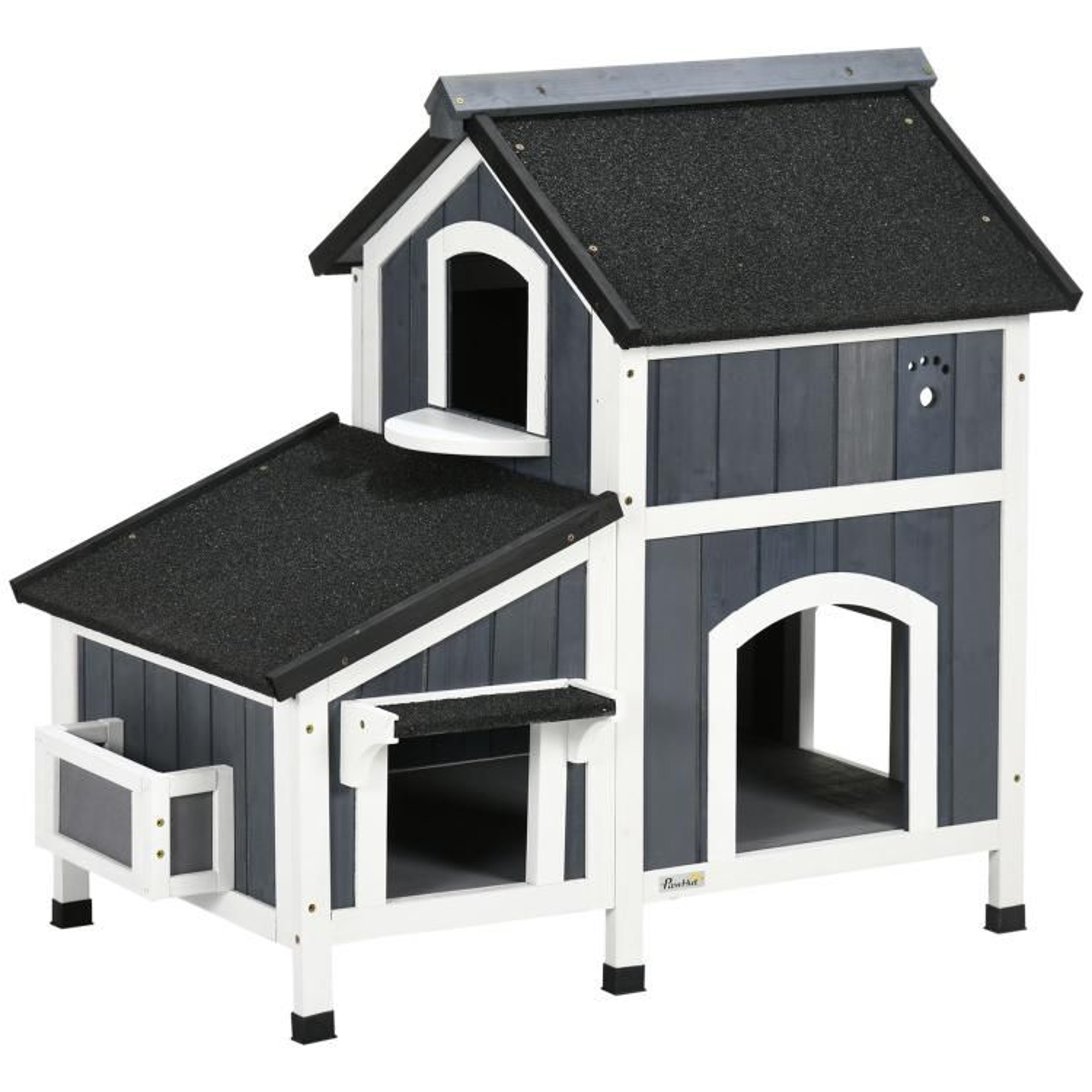 Outdoor Cat House With WeatherResistant Roof And Garden Bed Gray 0