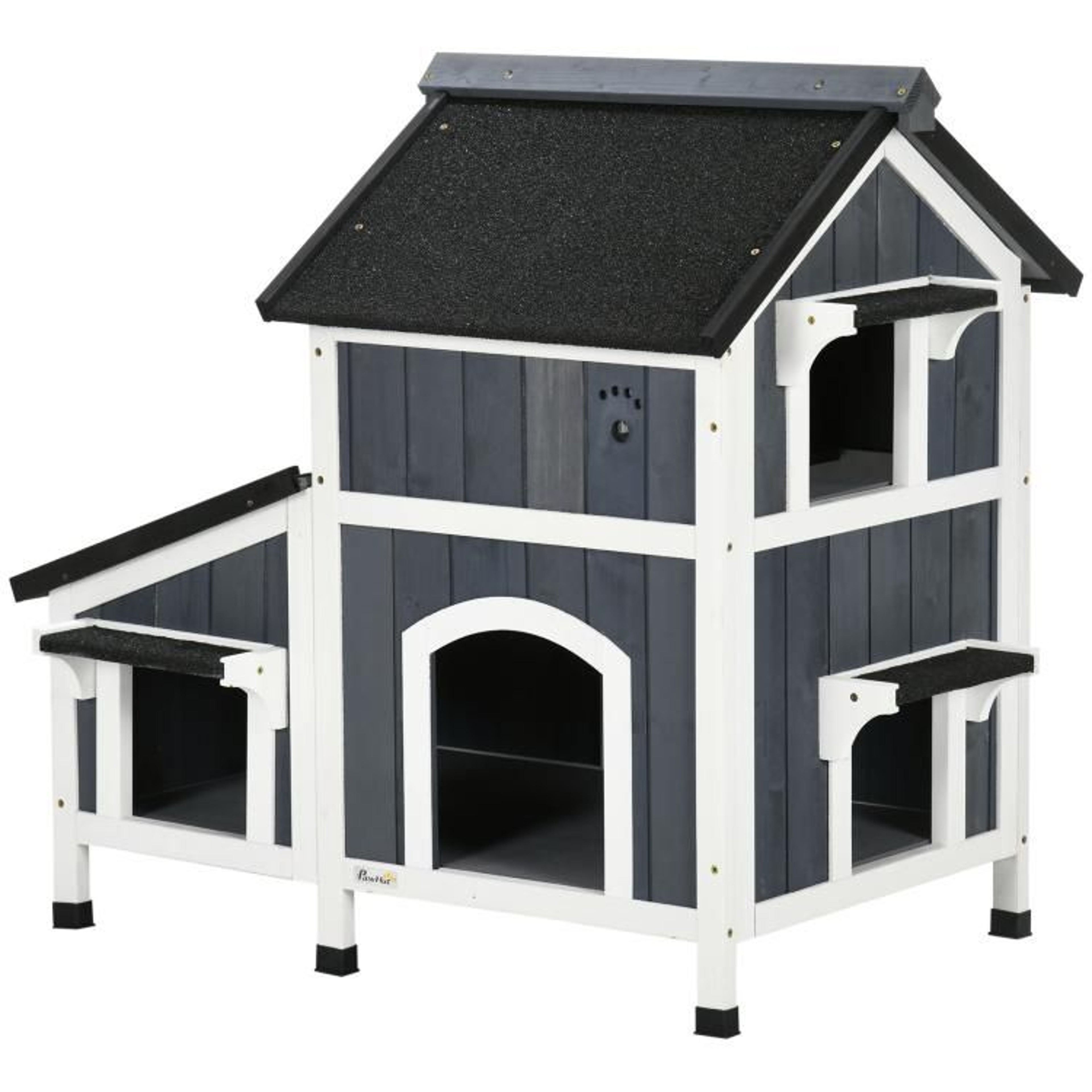 Outdoor Cat House With WeatherResistant Roof And Garden Bed Gray 1