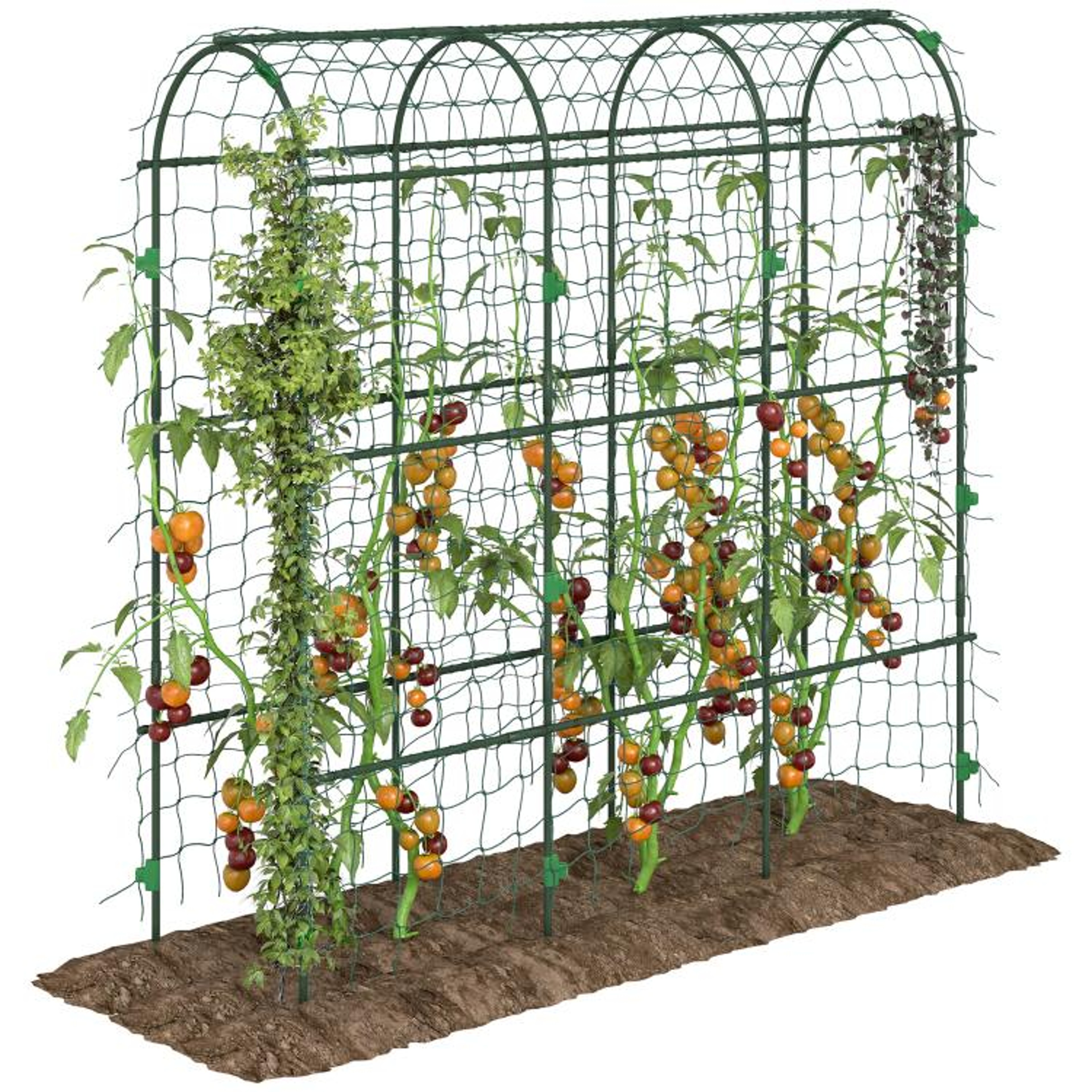 Metal Garden Arch Trellis For Climbing Plants With Netting  Green 0