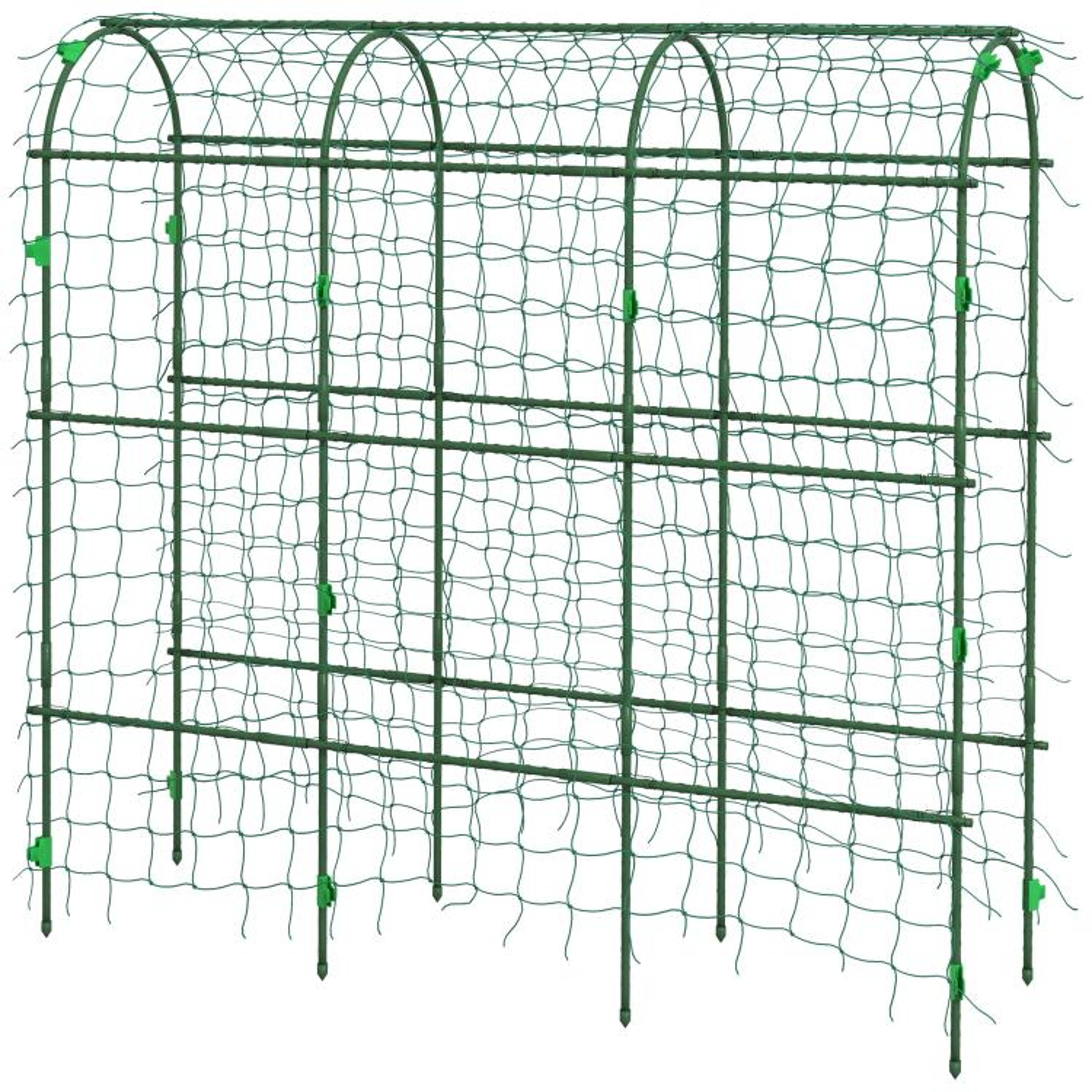 Metal Garden Arch Trellis For Climbing Plants With Netting  Green 1