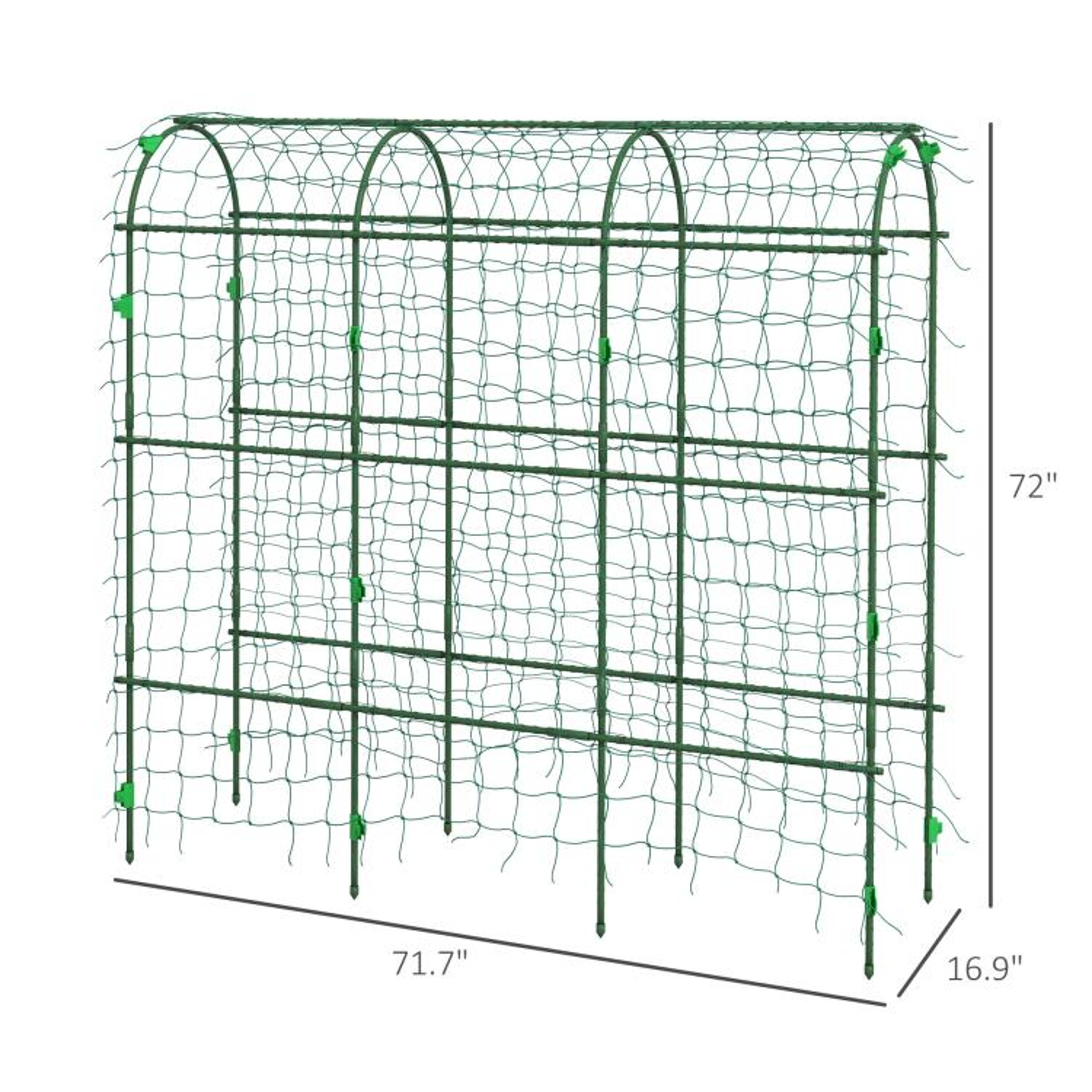 Metal Garden Arch Trellis For Climbing Plants With Netting  Green 3