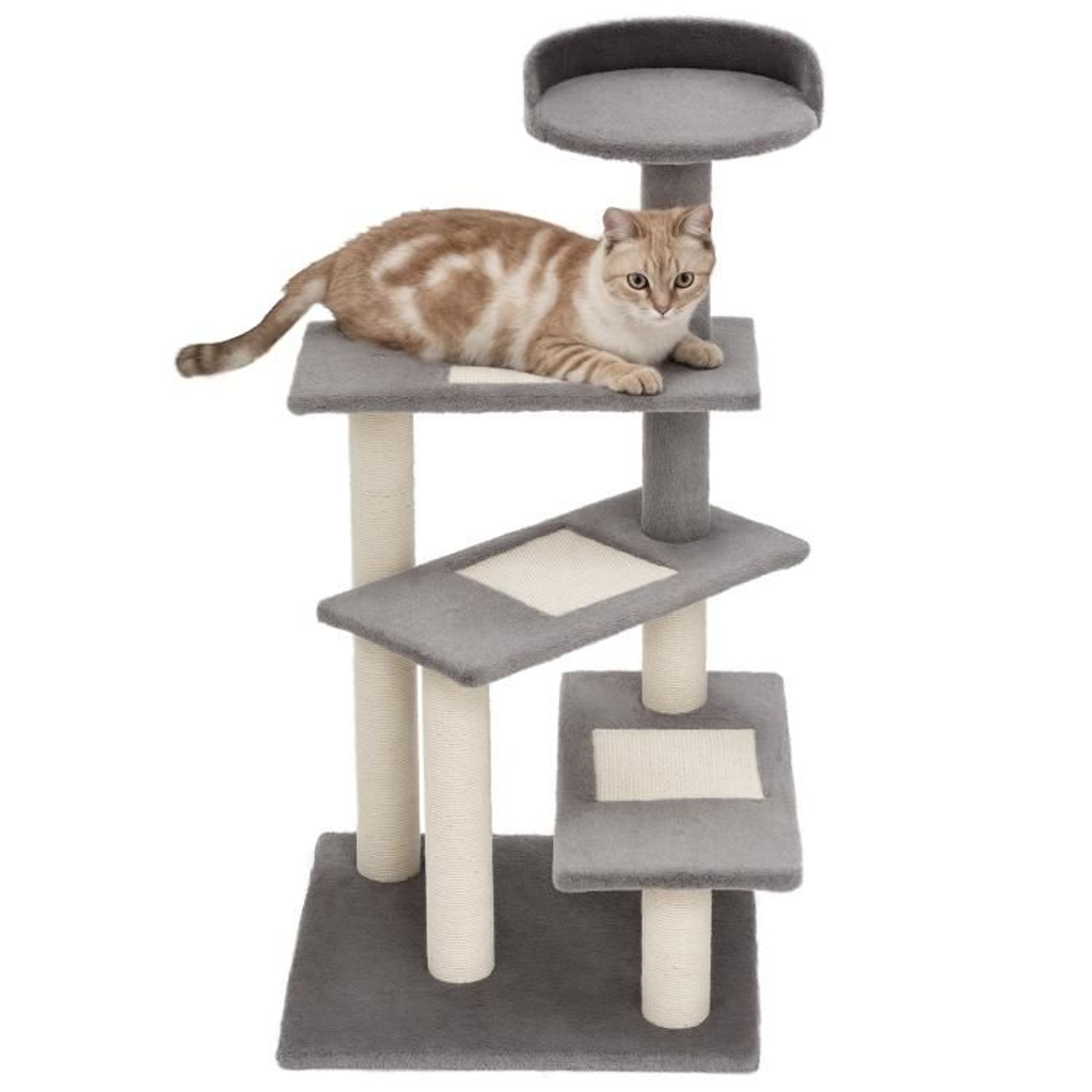 40Inch Cat Tree Tower With Spiral Perches And Scratching Posts  Gray 0
