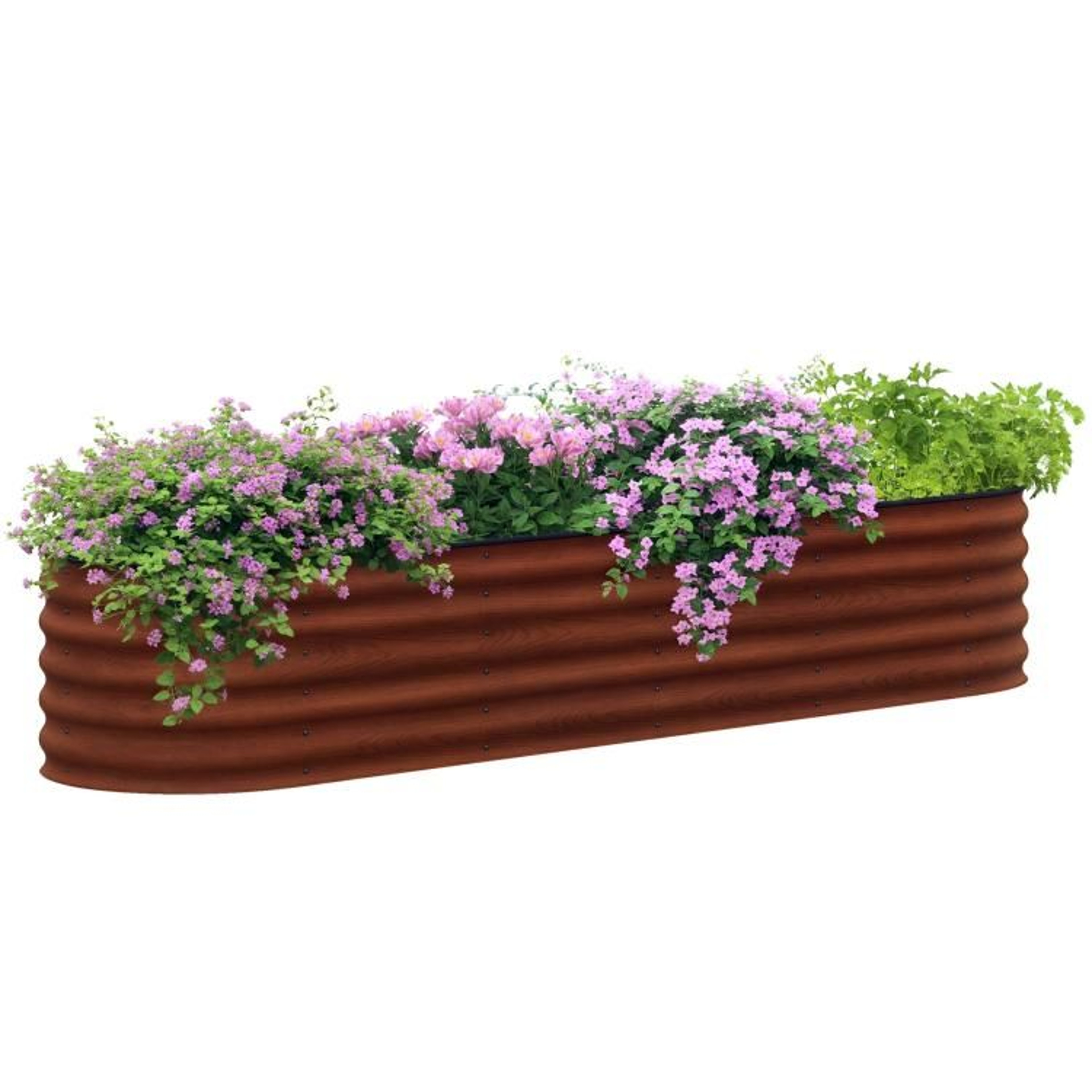 Galvanized Raised Garden Bed 79 Ft Brown Metal Planter Box With Safety Edging 0