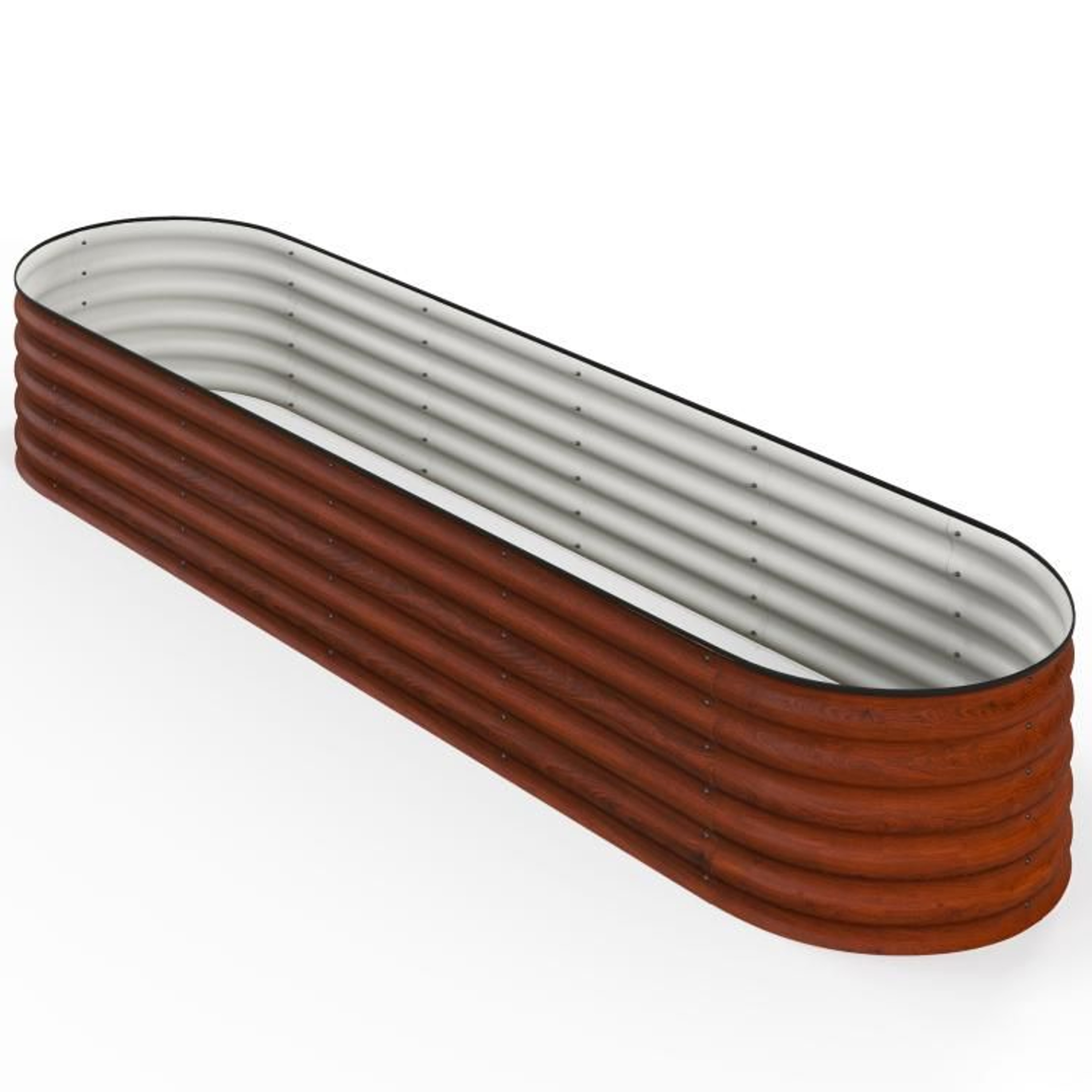 Galvanized Raised Garden Bed 79 Ft Brown Metal Planter Box With Safety Edging 1