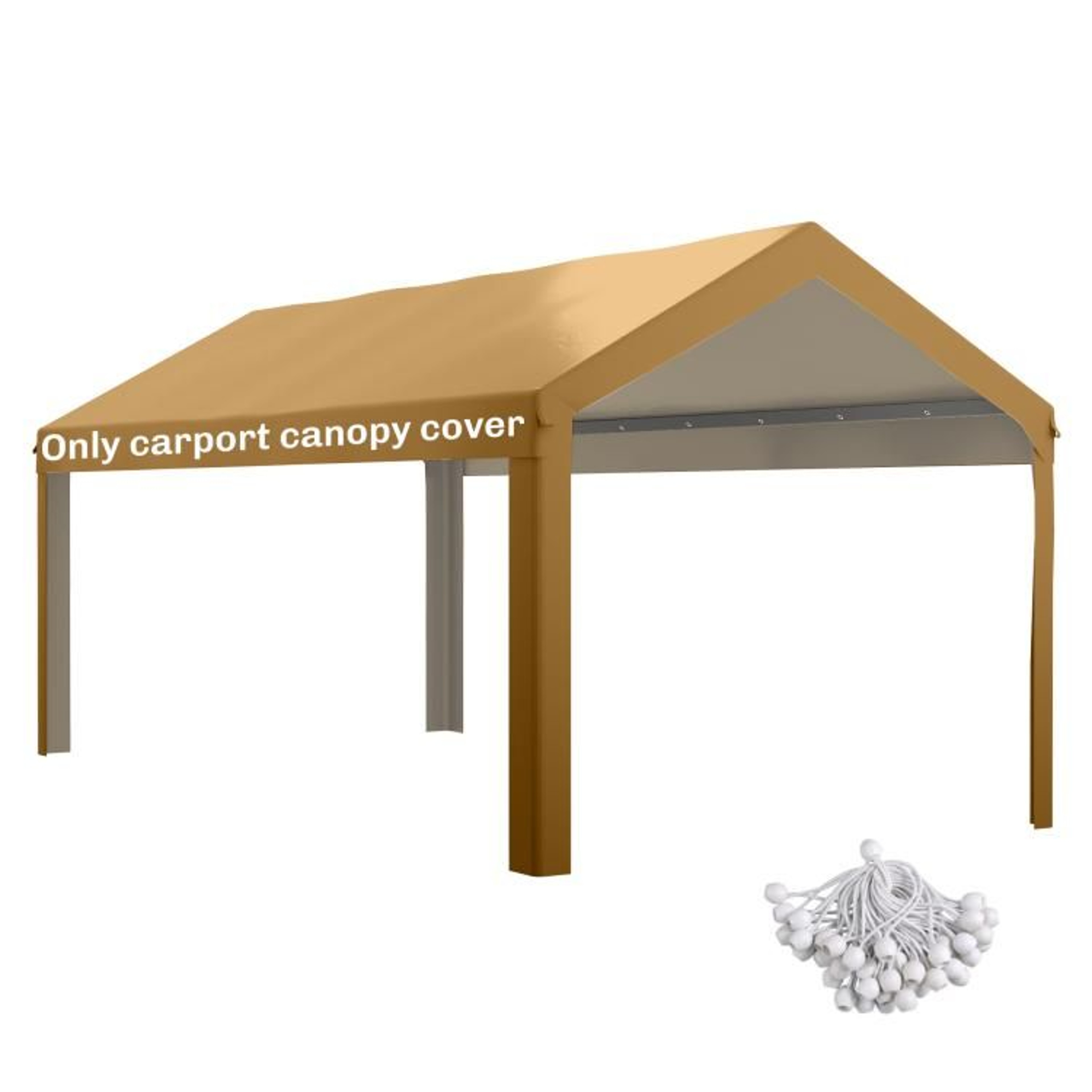 10 X 20 Ft Carport Replacement Canopy Roof UVResistant Beige Cover 1