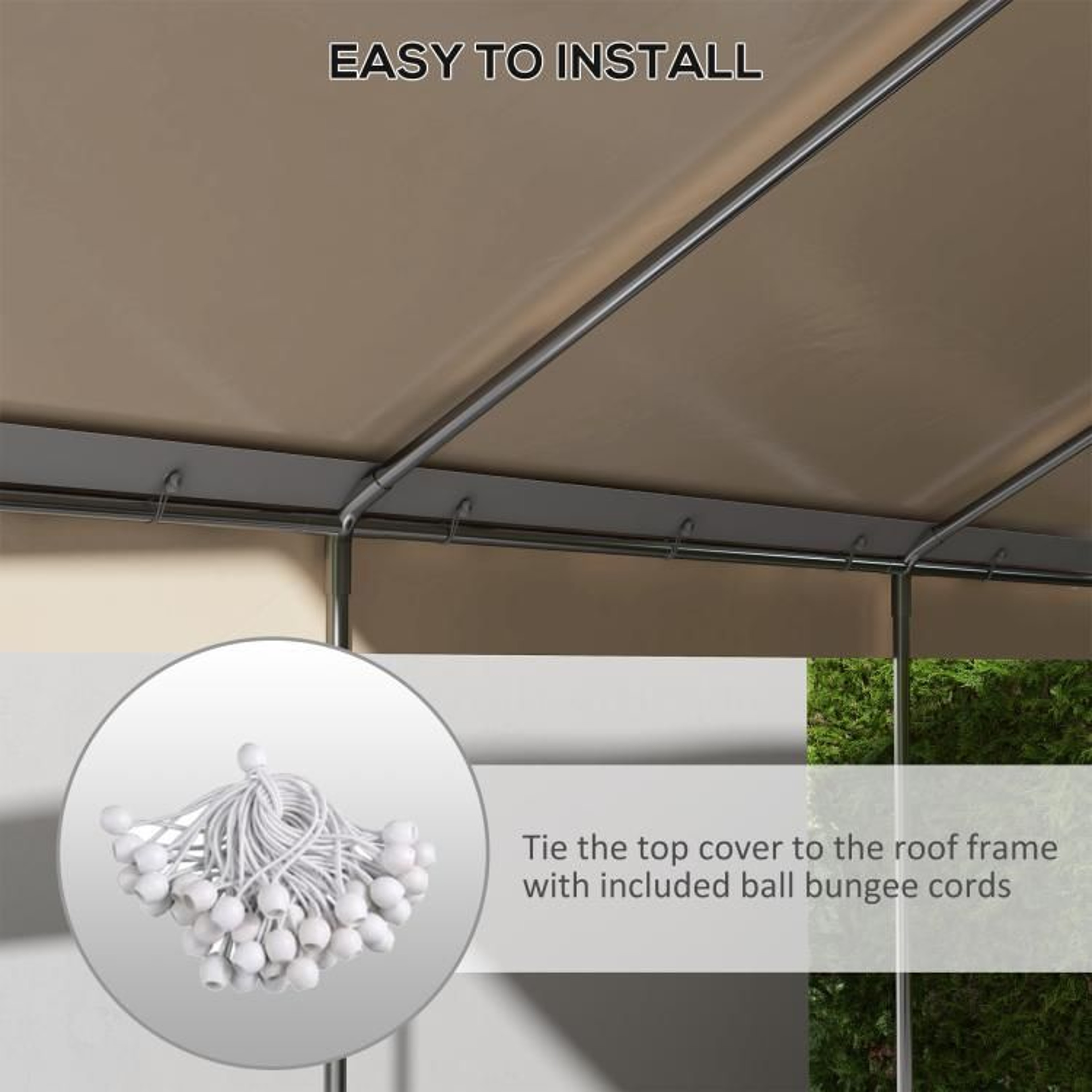 10 X 20 Ft Carport Replacement Canopy Roof UVResistant Beige Cover 4