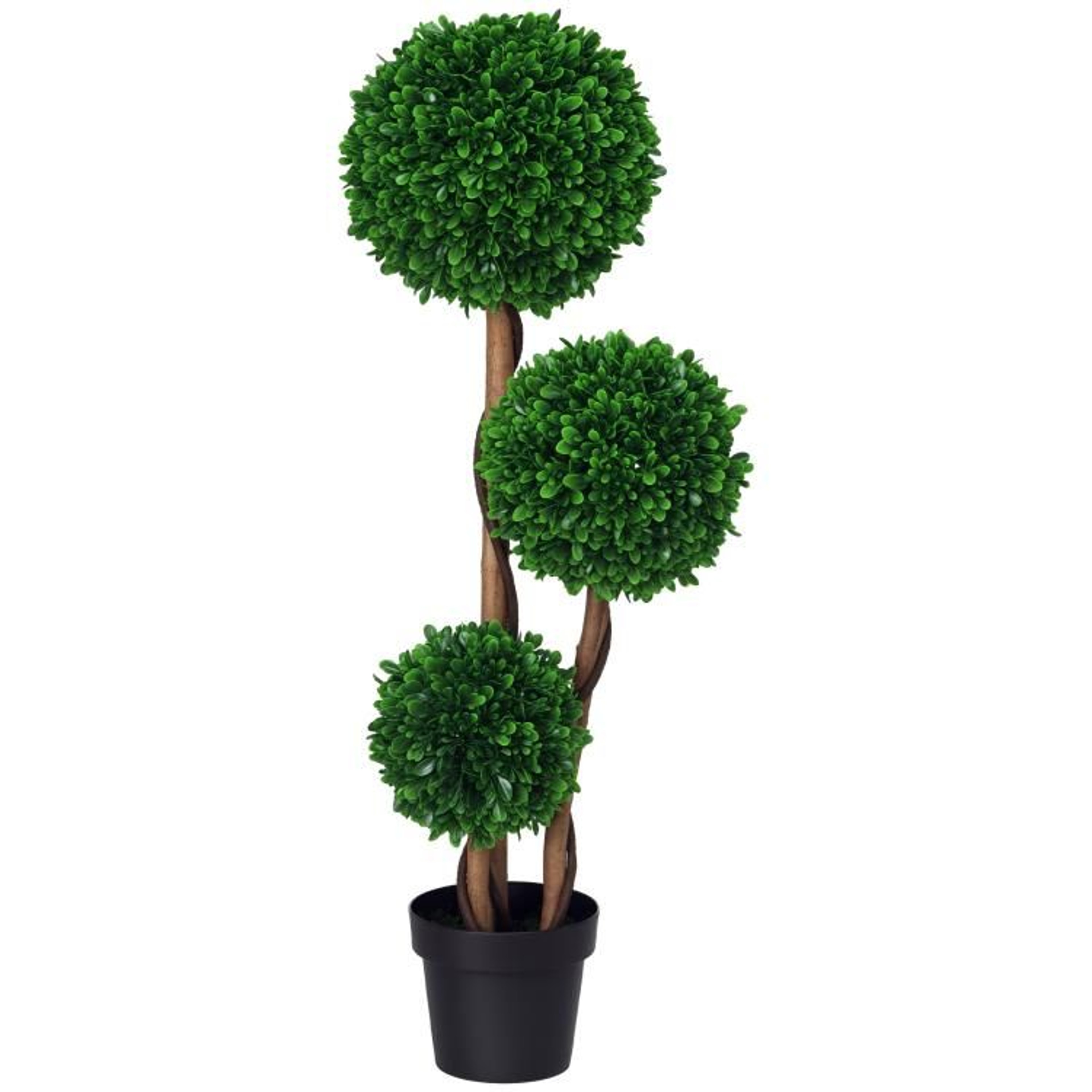 35 Ft Artificial Boxwood Topiary Tree With Triple Ball Design And Planter Pot 0