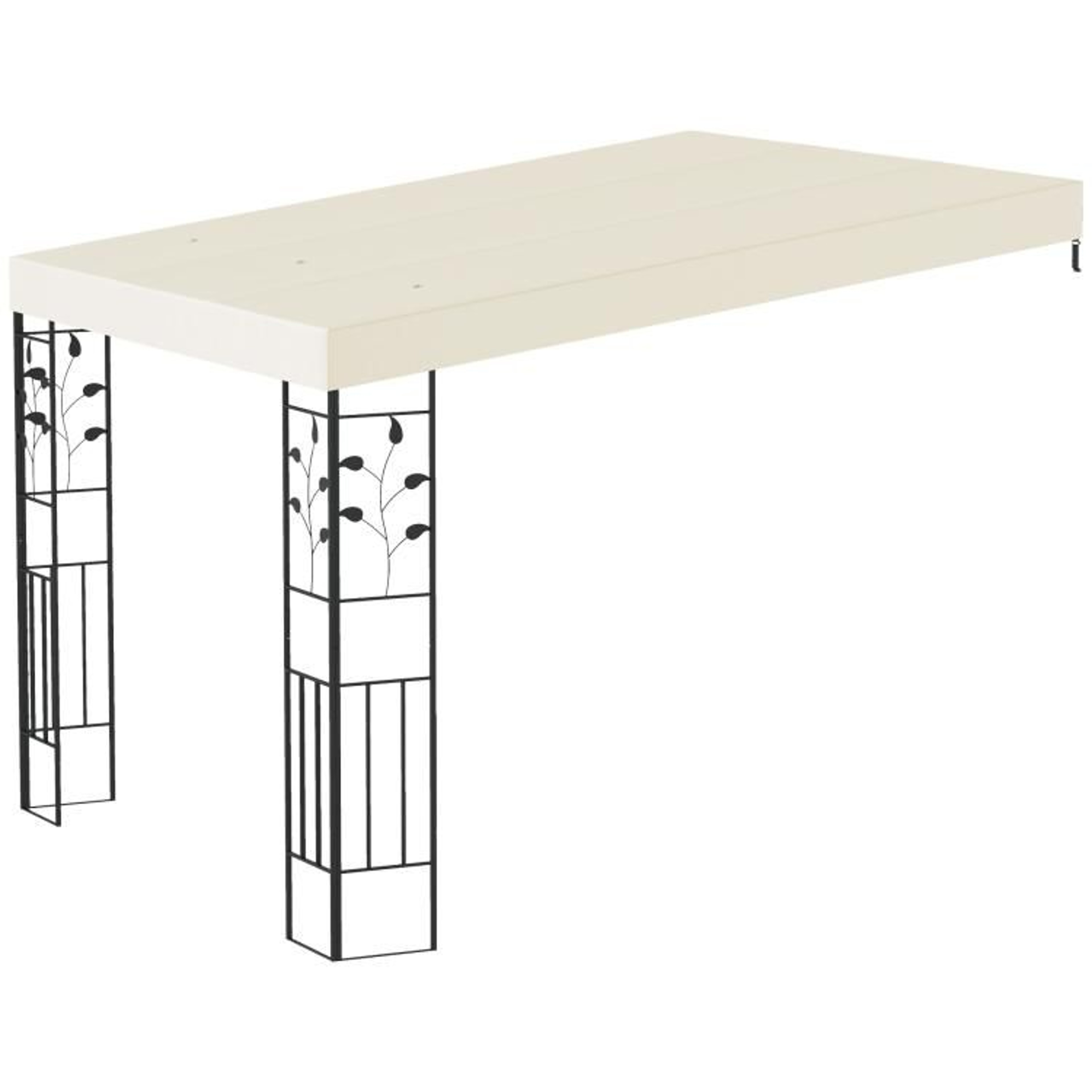 10 X 10 Ft Outdoor Metal Pergola Canopy With Drainage Holes  Cream White 0