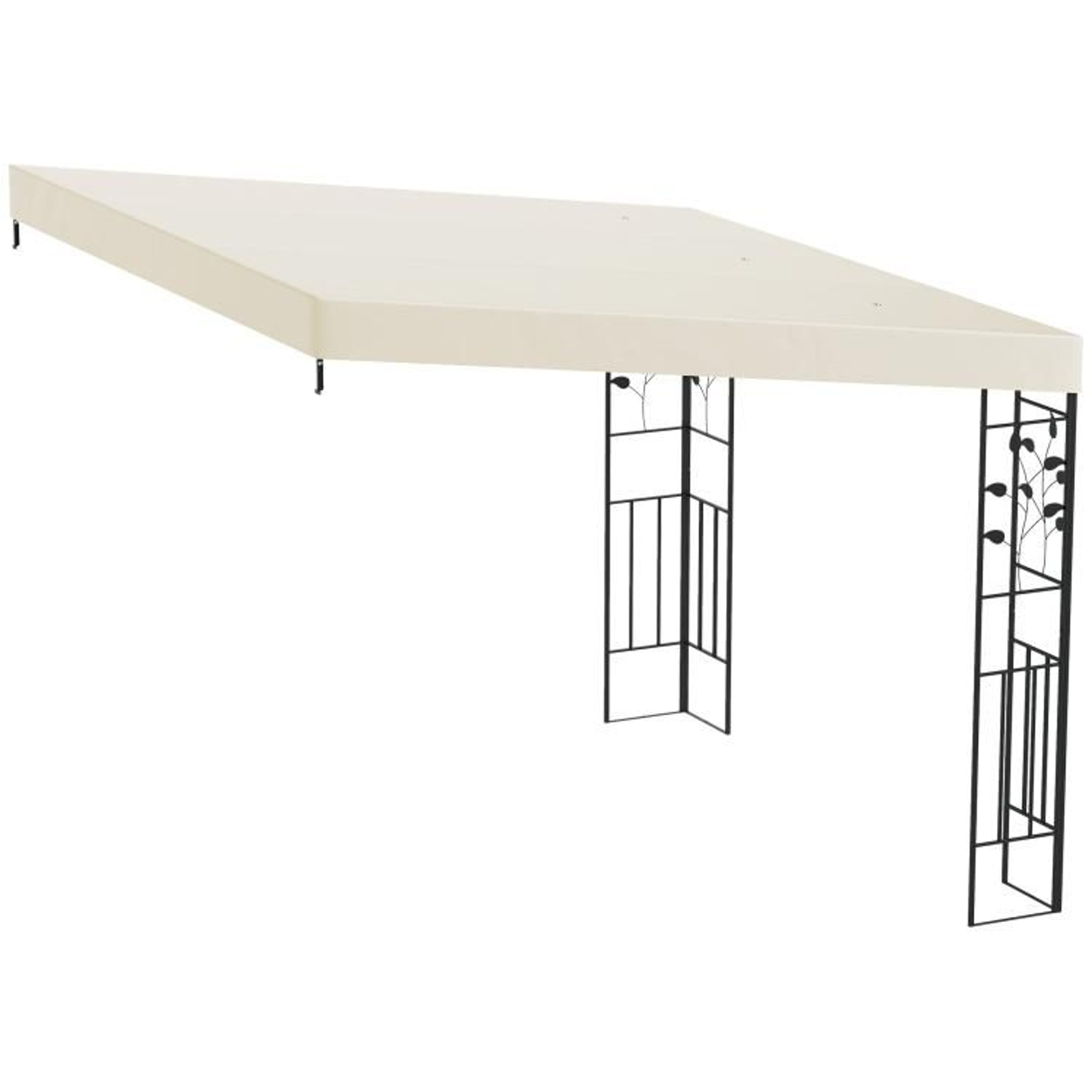 10 X 10 Ft Outdoor Metal Pergola Canopy With Drainage Holes  Cream White 1