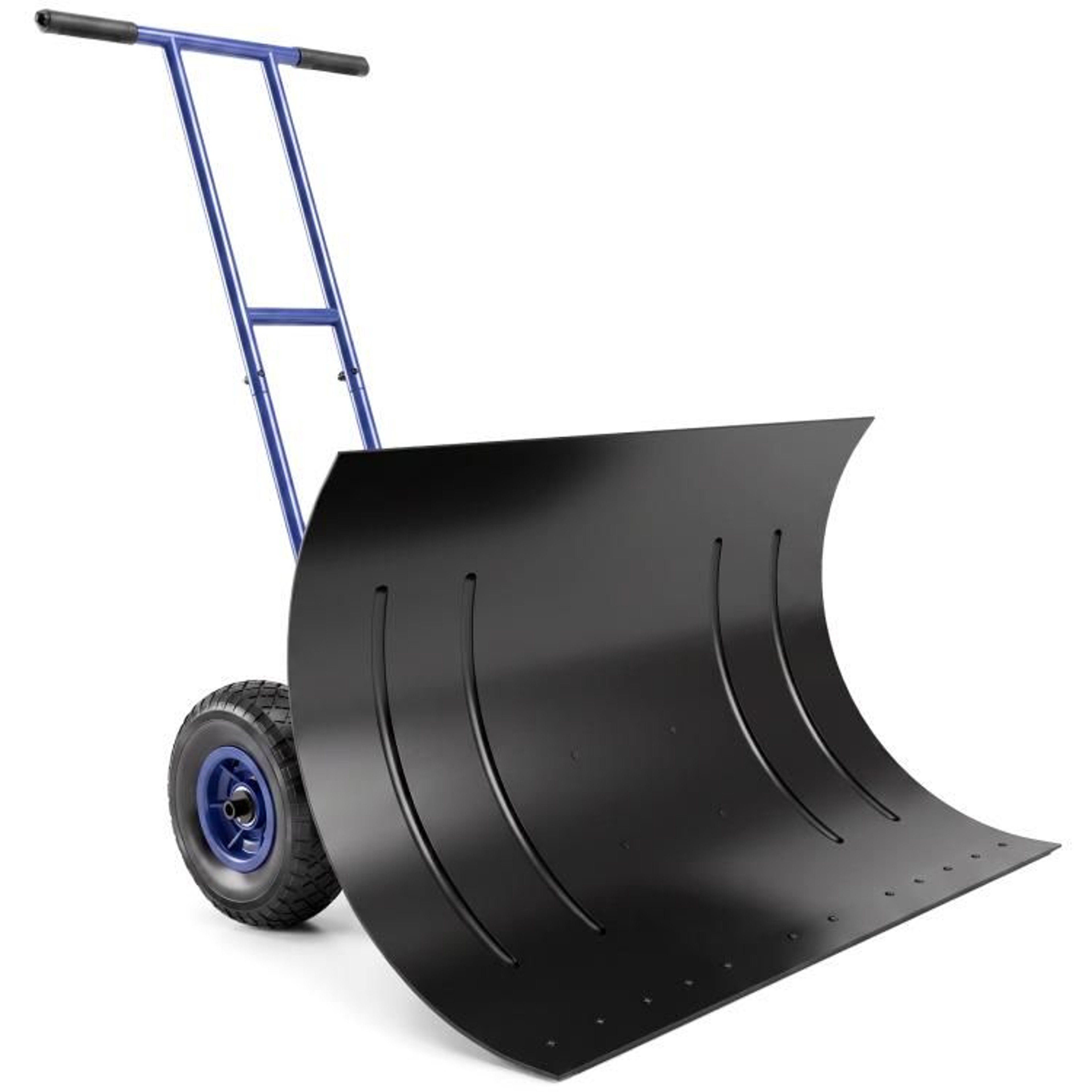 29Inch Wheeled Snow Shovel With Adjustable Handle And 7Angle Metal Blade 0