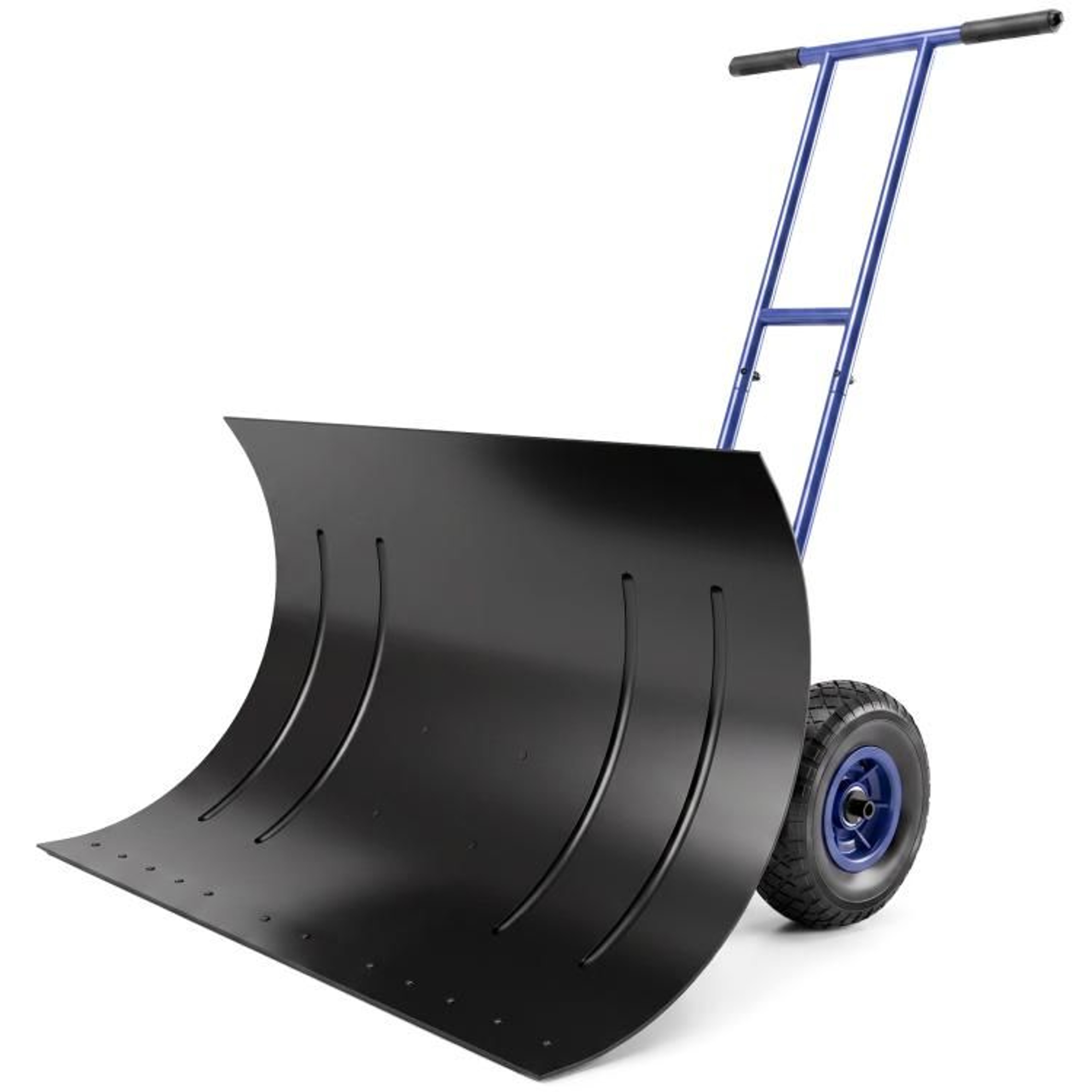 29Inch Wheeled Snow Shovel With Adjustable Handle And 7Angle Metal Blade 1
