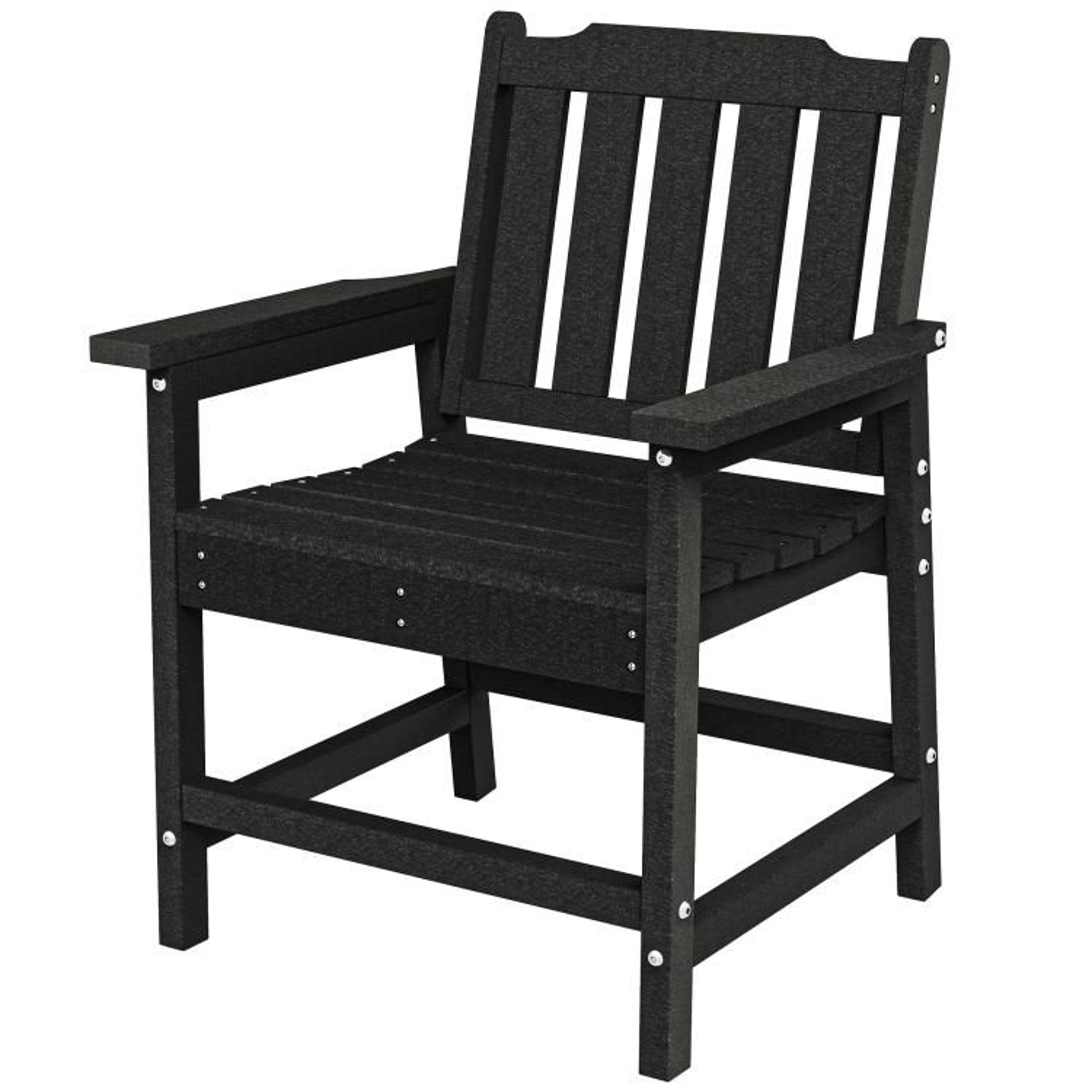AllWeather HDPE Patio Dining Chair With Armrests  Black 1