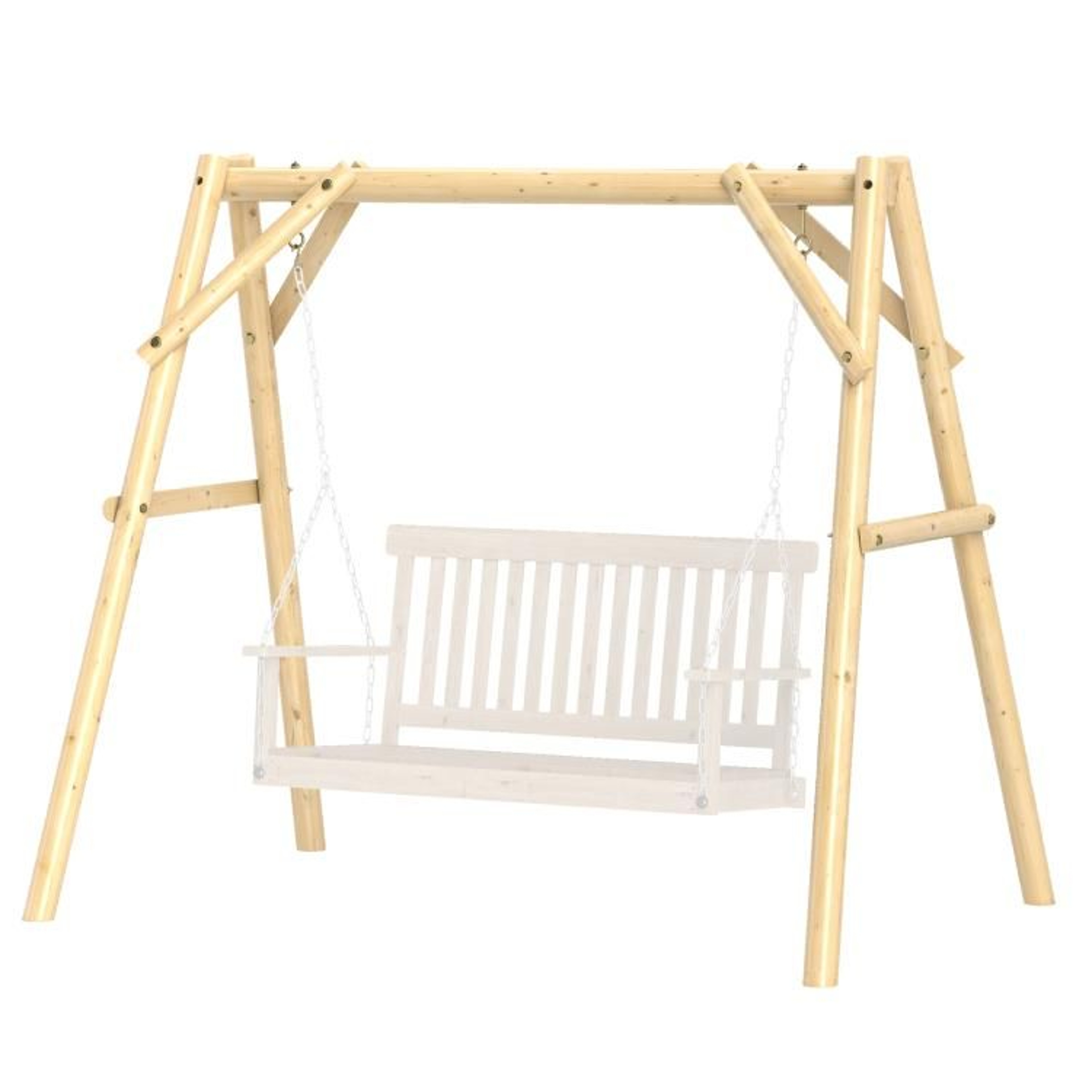 660 Lb Heavy Duty Wooden Porch Swing Frame AFrame Outdoor Swing Stand 1