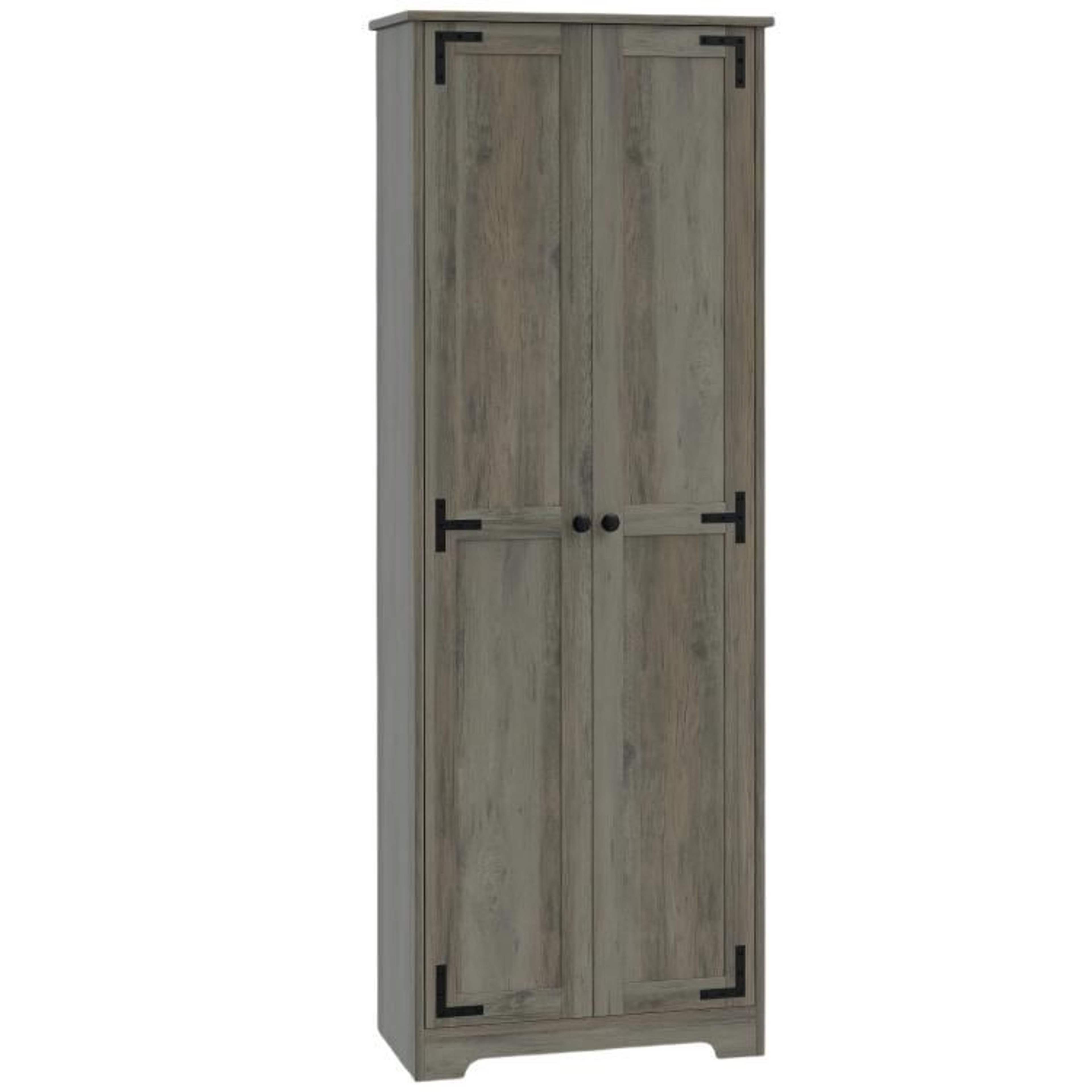 67Inch Farmhouse Pantry Cabinet With Adjustable Shelves In Distressed Gray 1