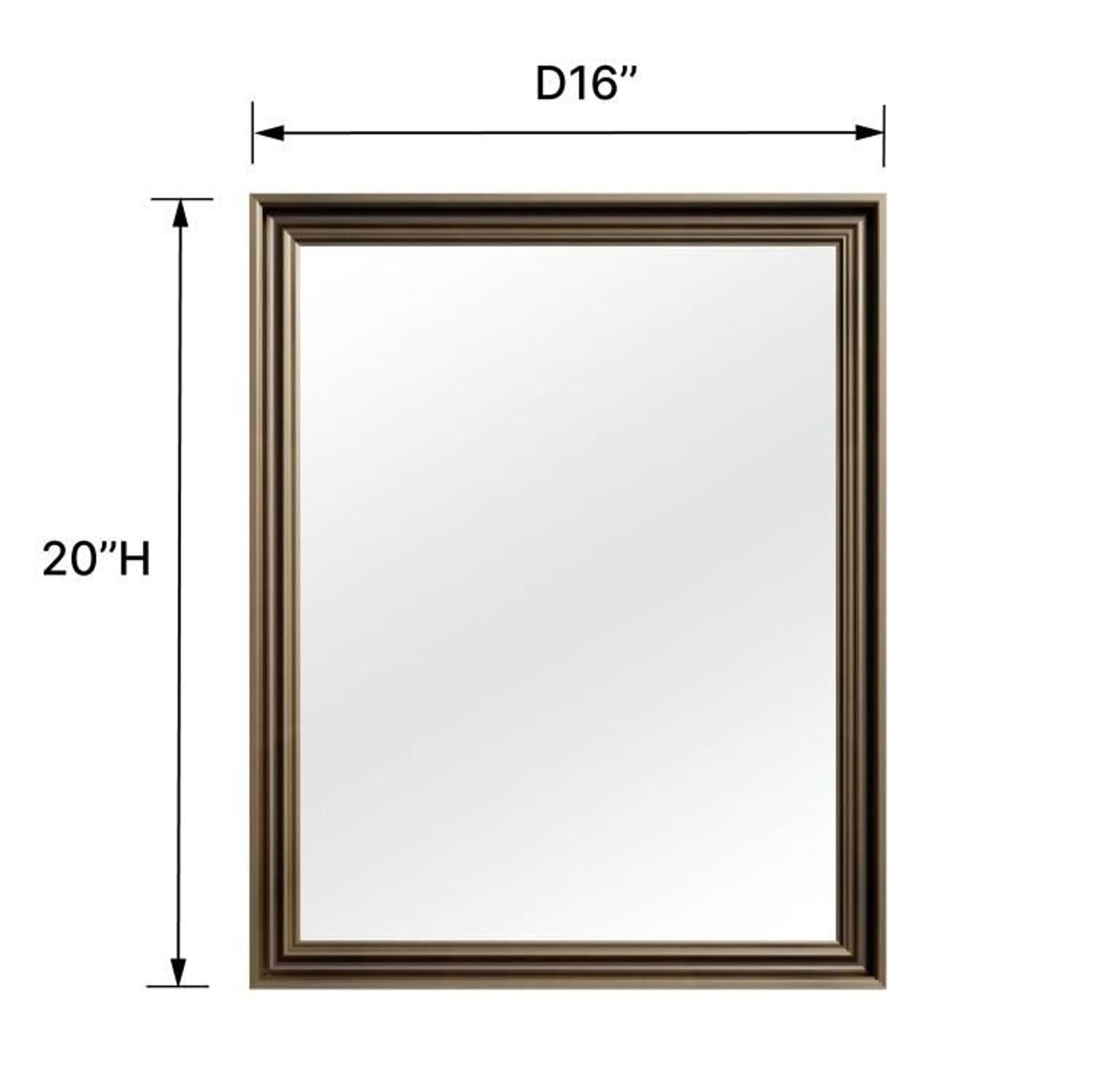 Vintage Black Bathroom Wall Mirror With Tempered Glass And Wood Grain Frame 3