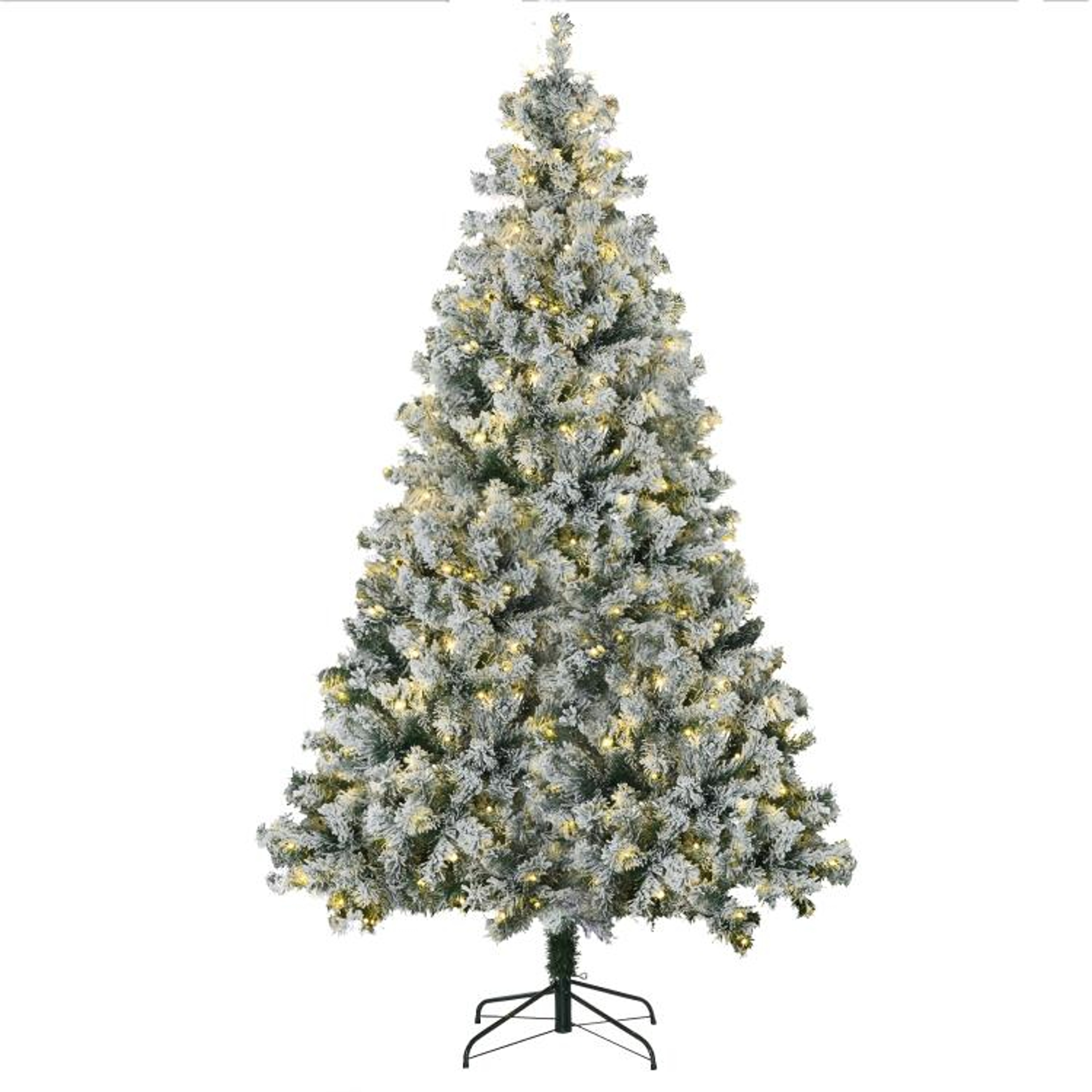 75 Ft Pre Lit Flocked Artificial Christmas Tree With 550 LED Lights 1