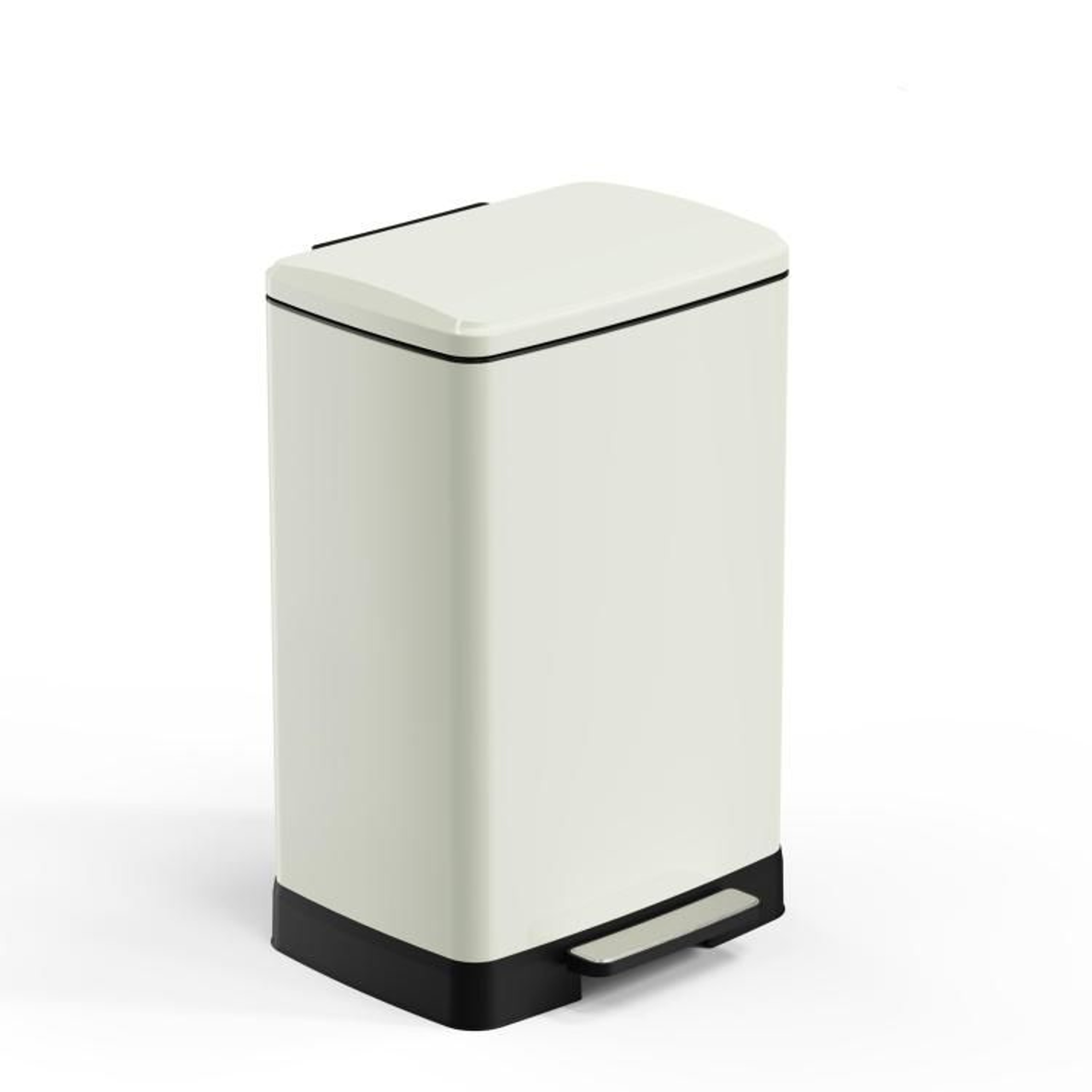 17Gallon White Pedal Trash Can With SoftClose Lid And Removable Inner Bucket 0