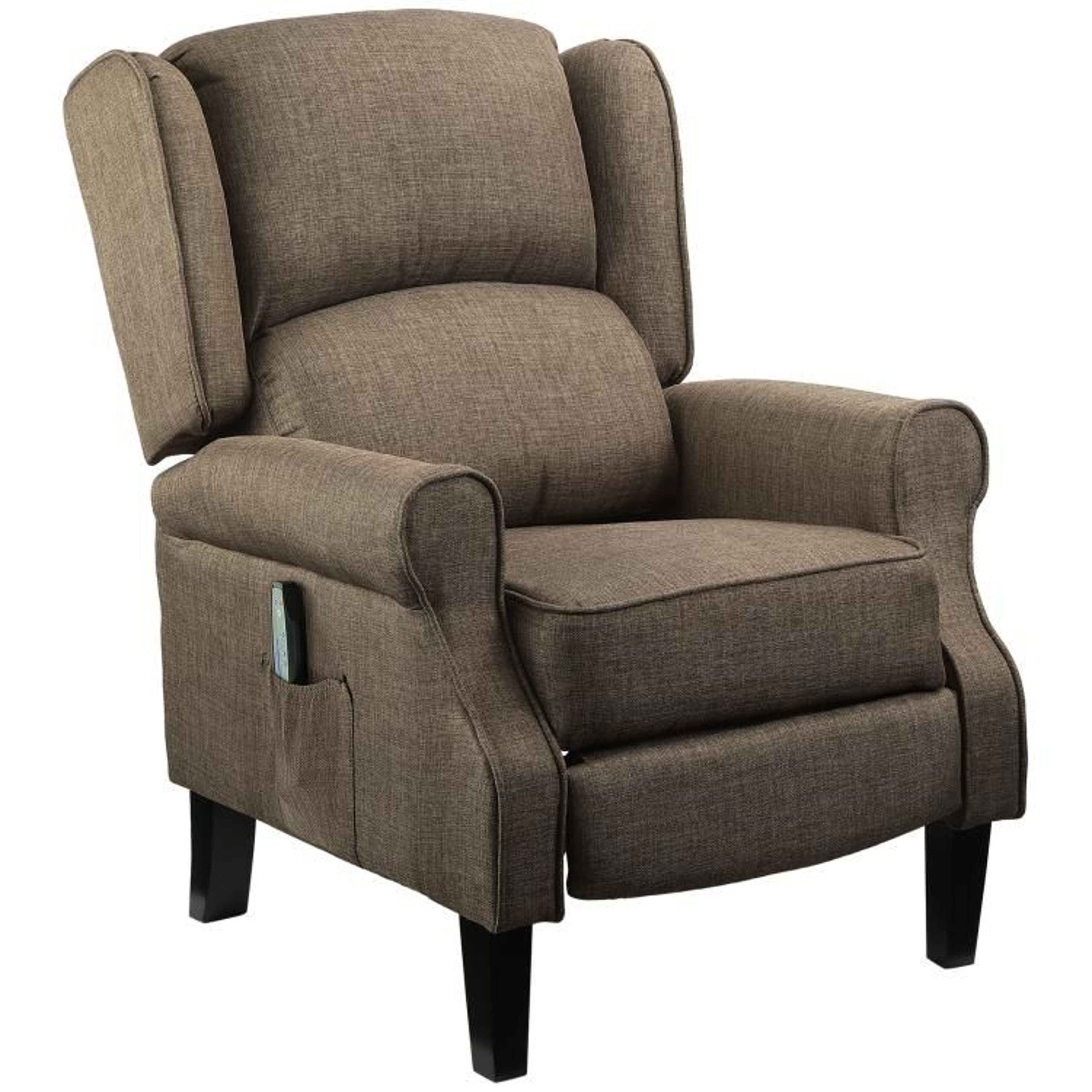 Vibration Massage Recliner Chair With Lumbar Heat And Footrest Brown 0