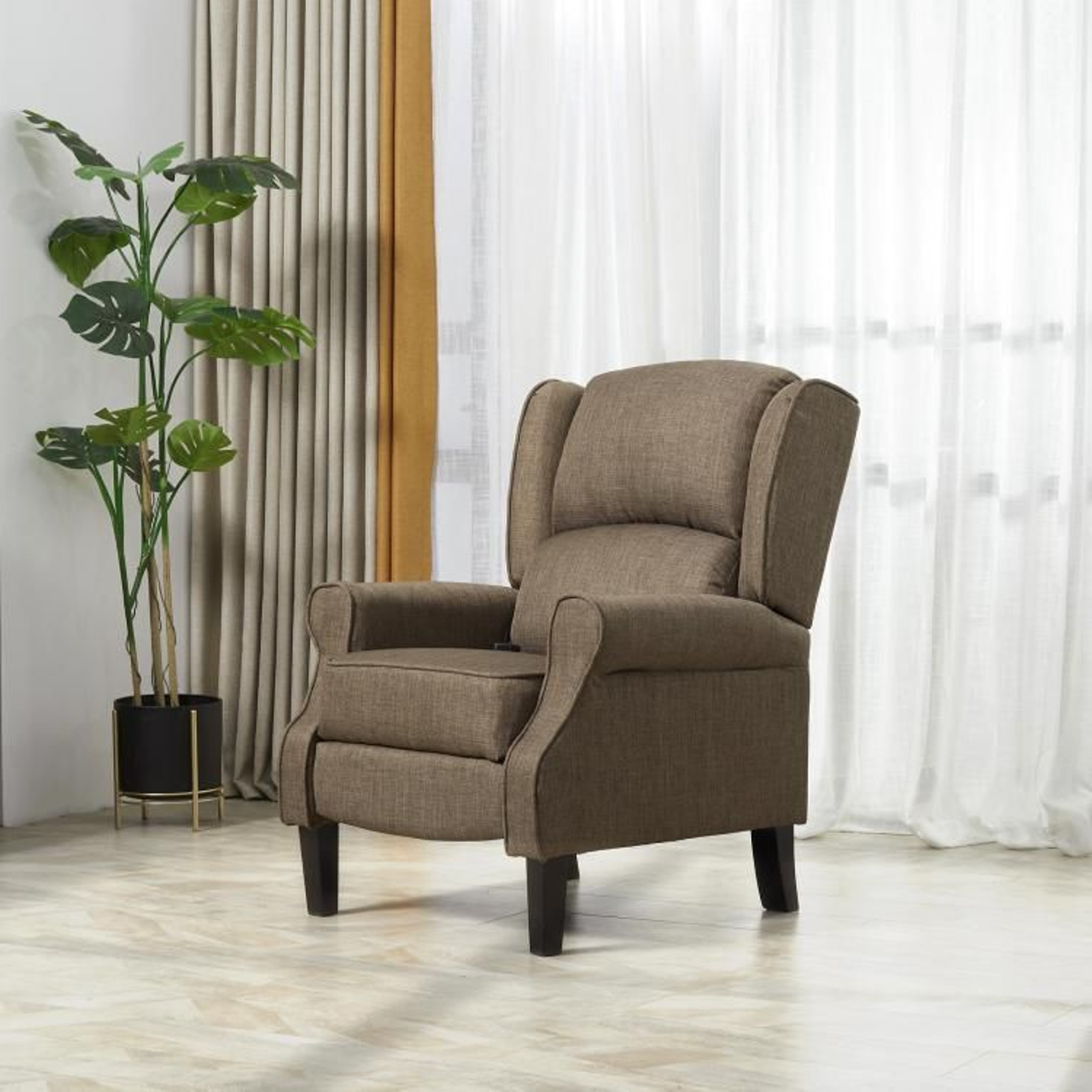Vibration Massage Recliner Chair With Lumbar Heat And Footrest Brown 5