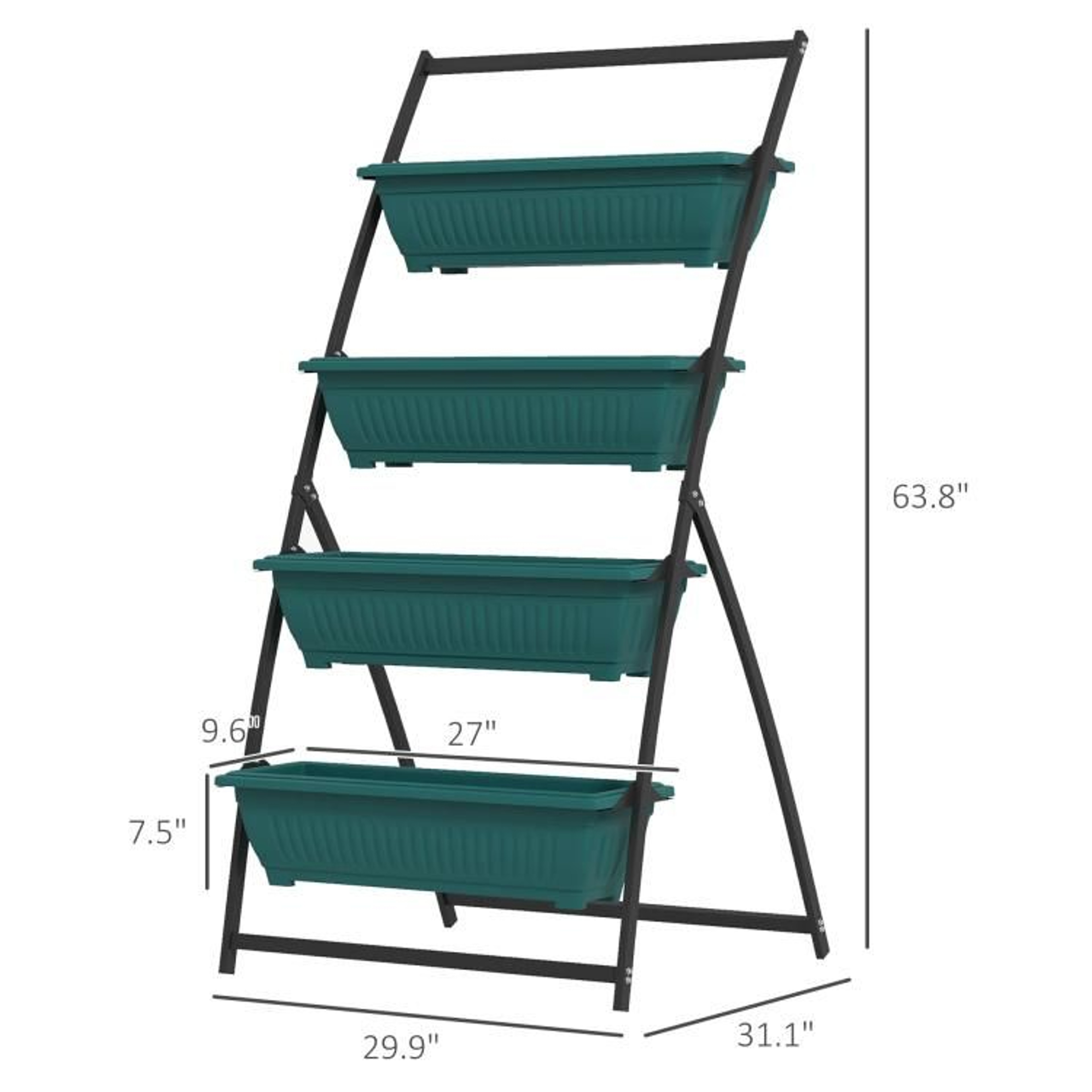 4Tier Vertical Raised Garden Planter With Drainage And Steel Frame  Green 5