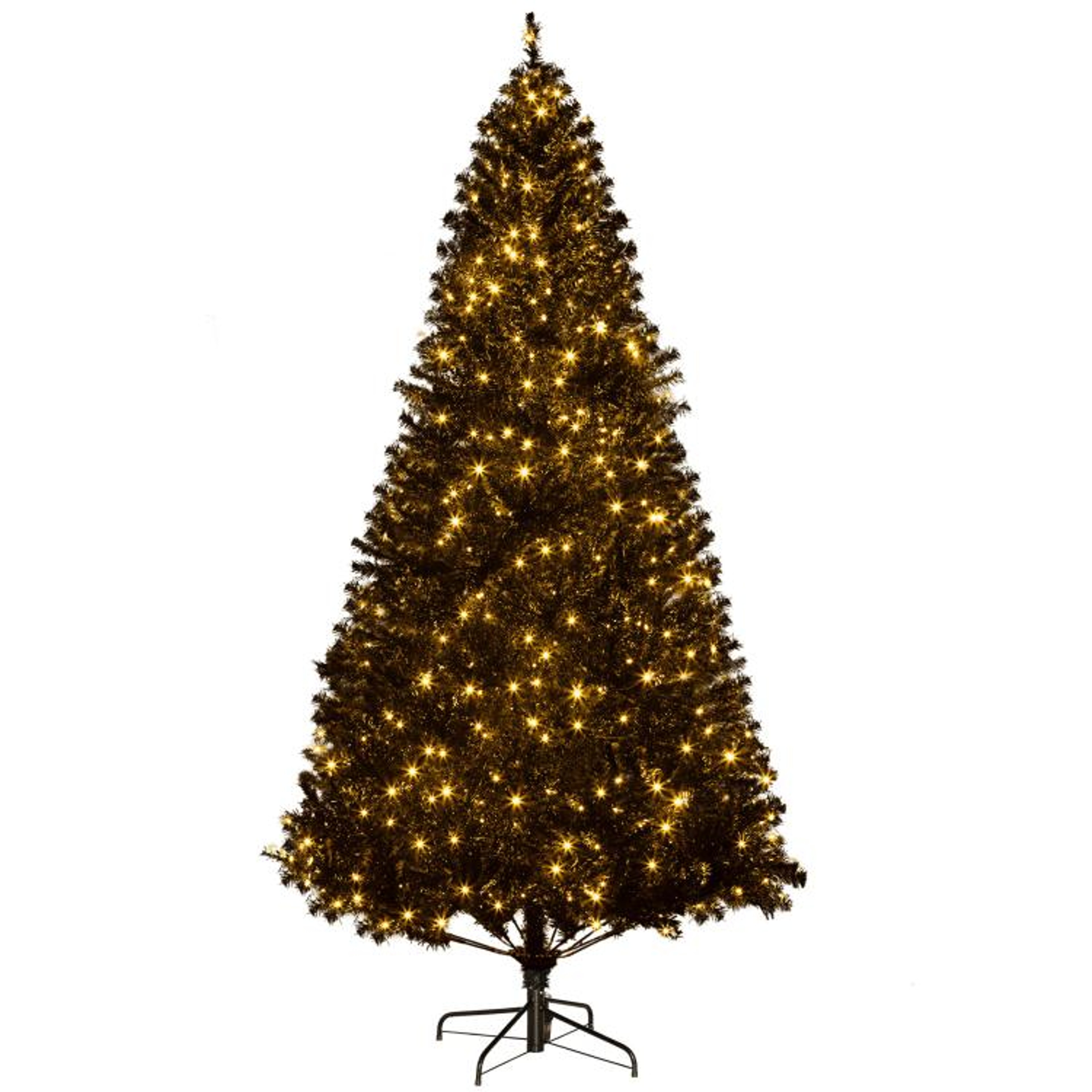 75 FT PreLit Black Artificial Christmas Tree With 500 Warm White LED Lights 1