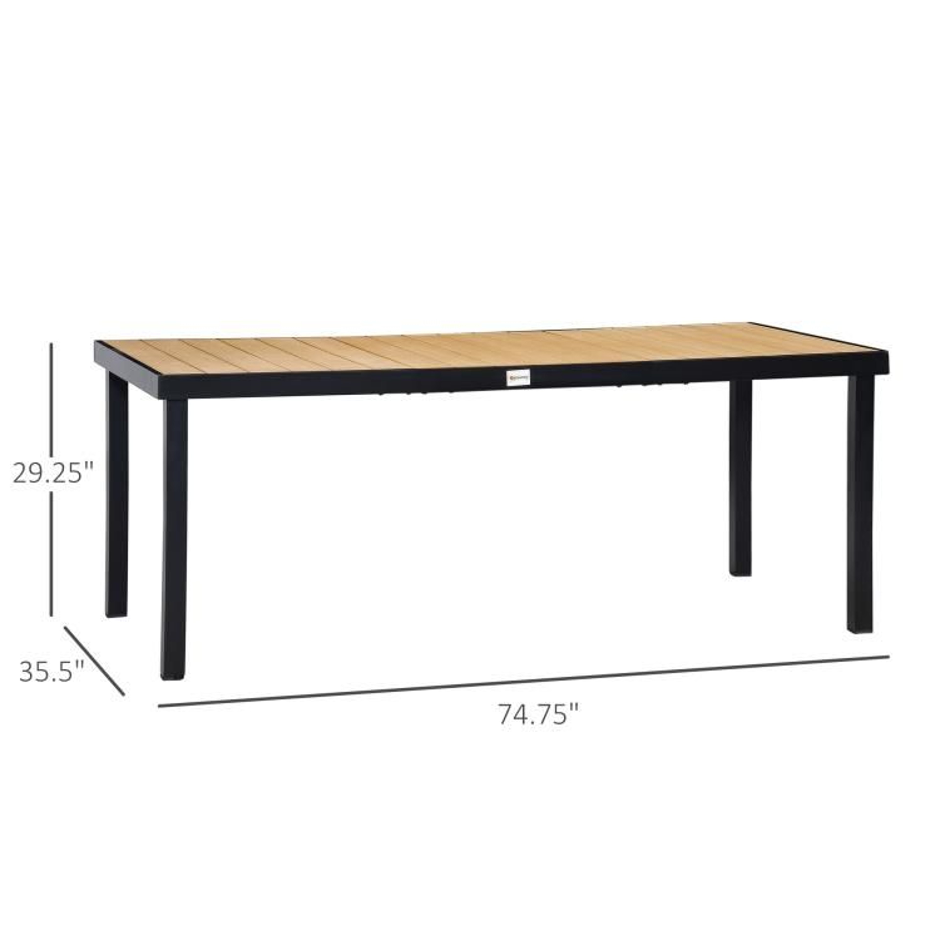 Outdoor Dining Table For 8 With Aluminum Frame And Faux Wood Top 5