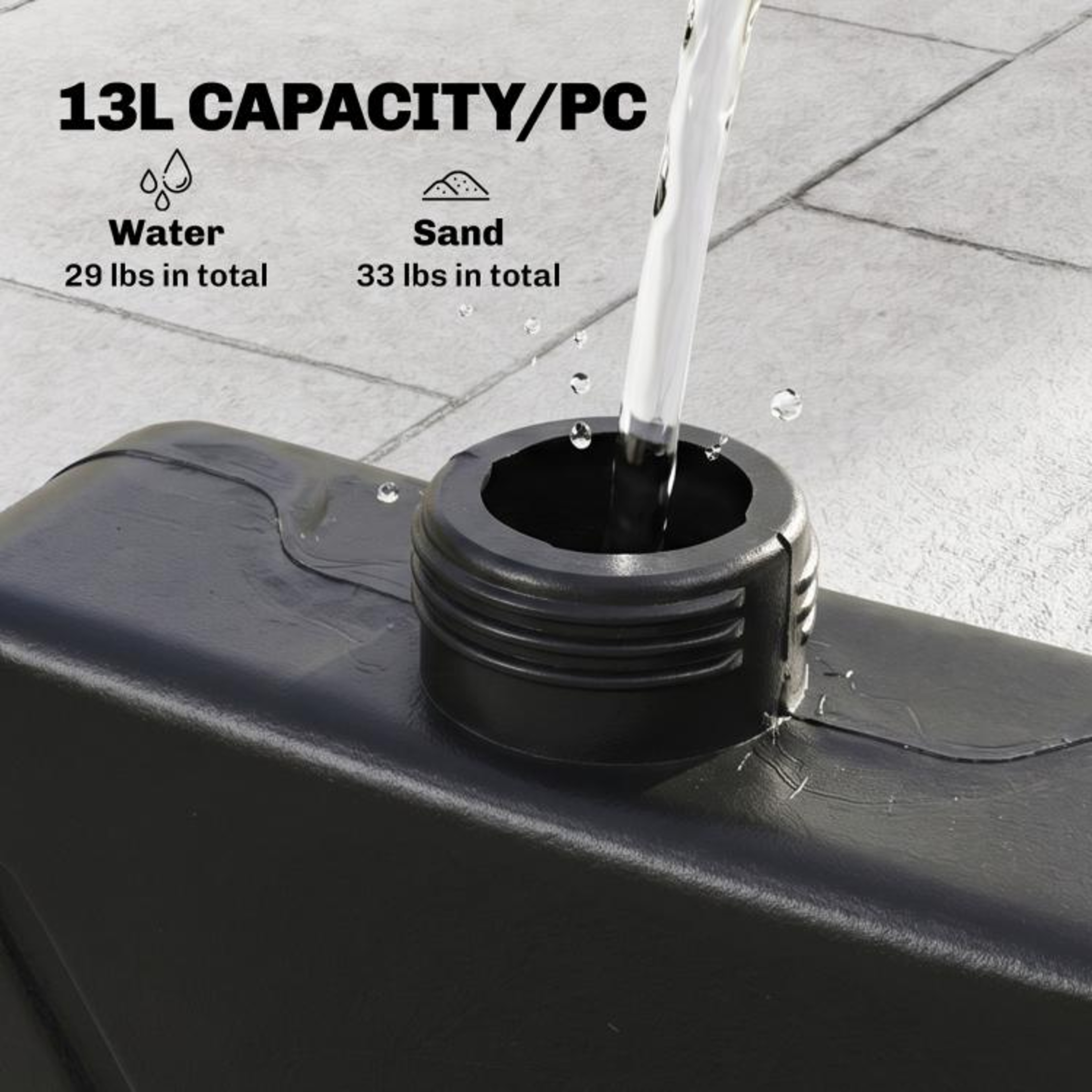 Fillable Patio Umbrella Base Weights For Offset And Cantilever Umbrellas 2