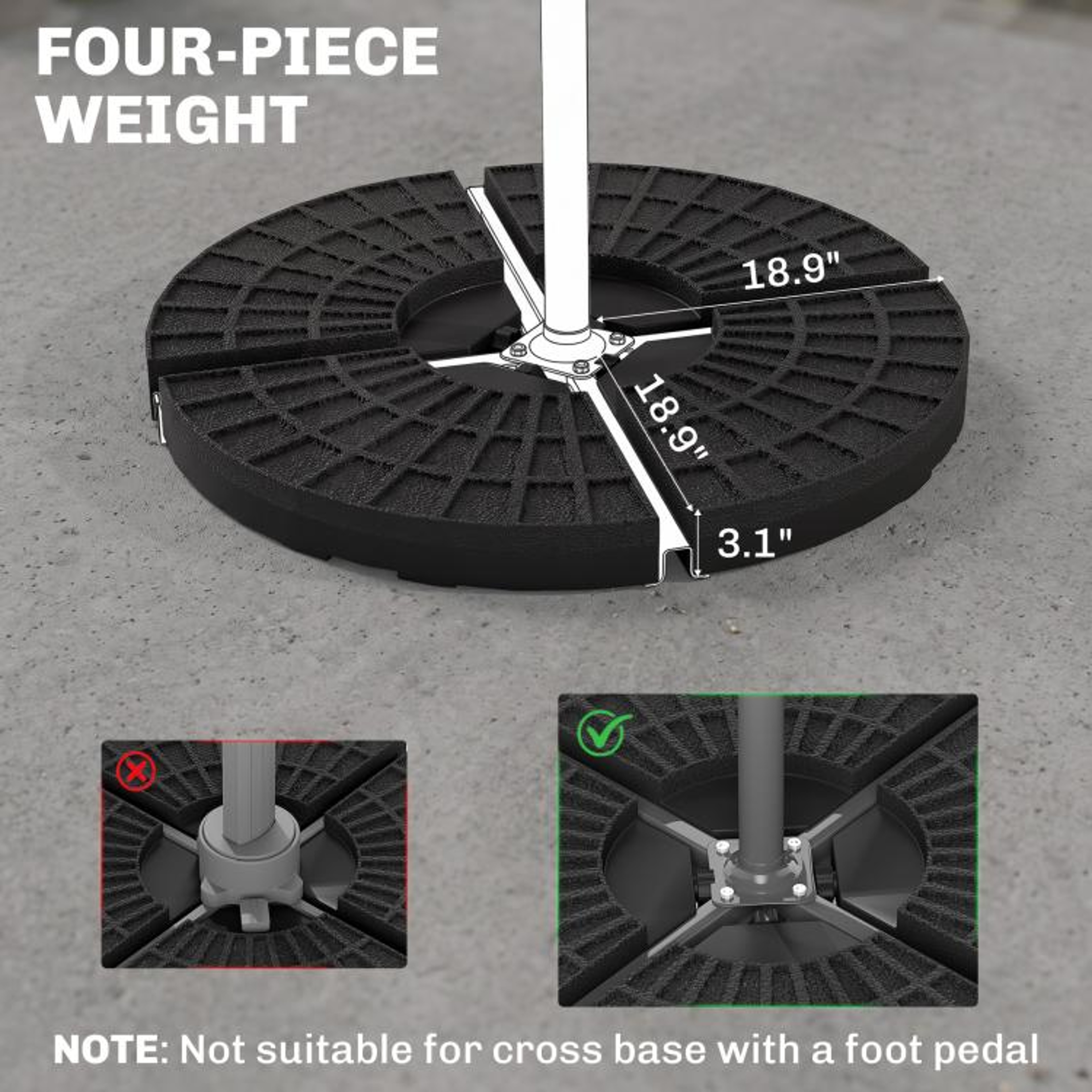 Fillable Patio Umbrella Base Weights For Offset And Cantilever Umbrellas 4