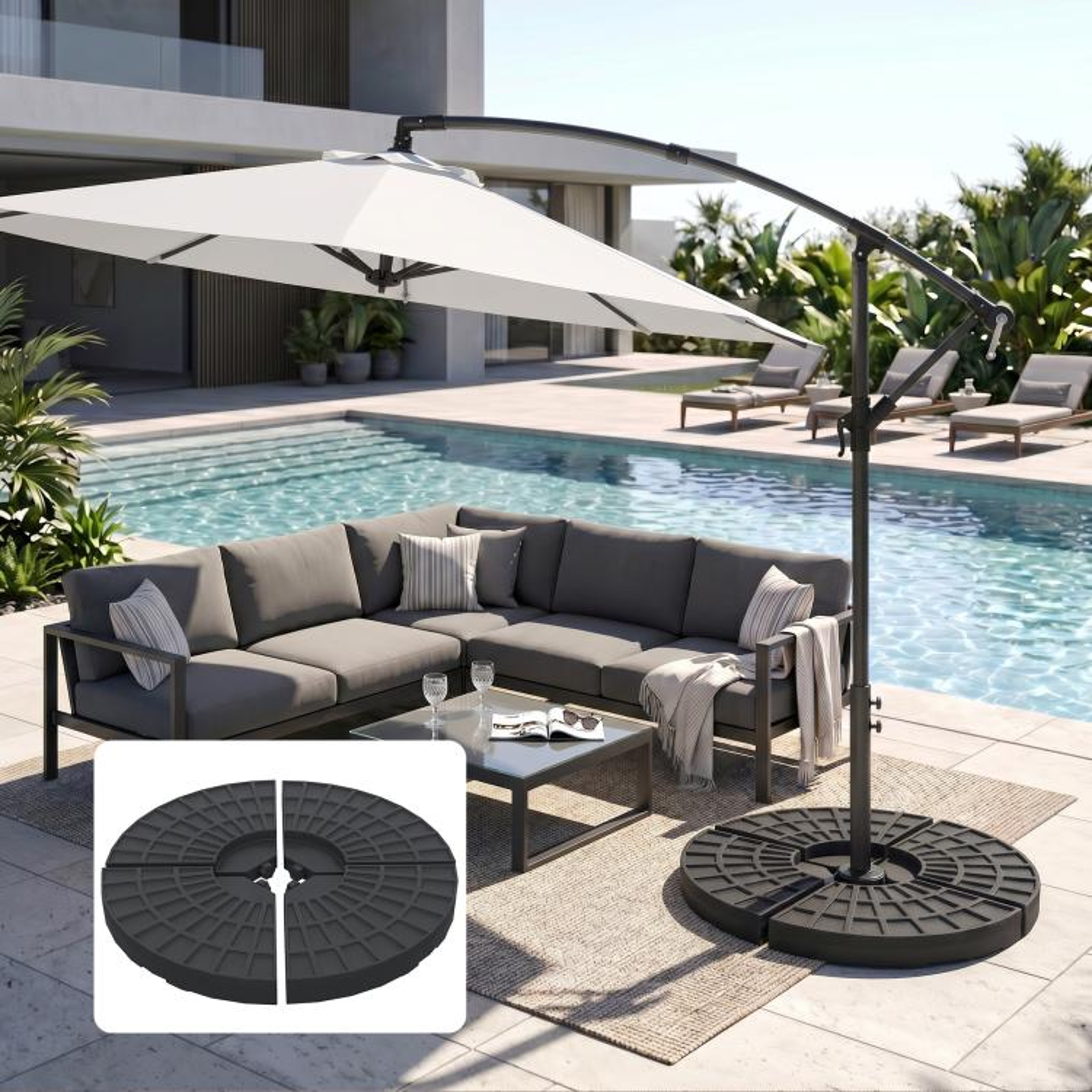 Fillable Patio Umbrella Base Weights For Offset And Cantilever Umbrellas 5