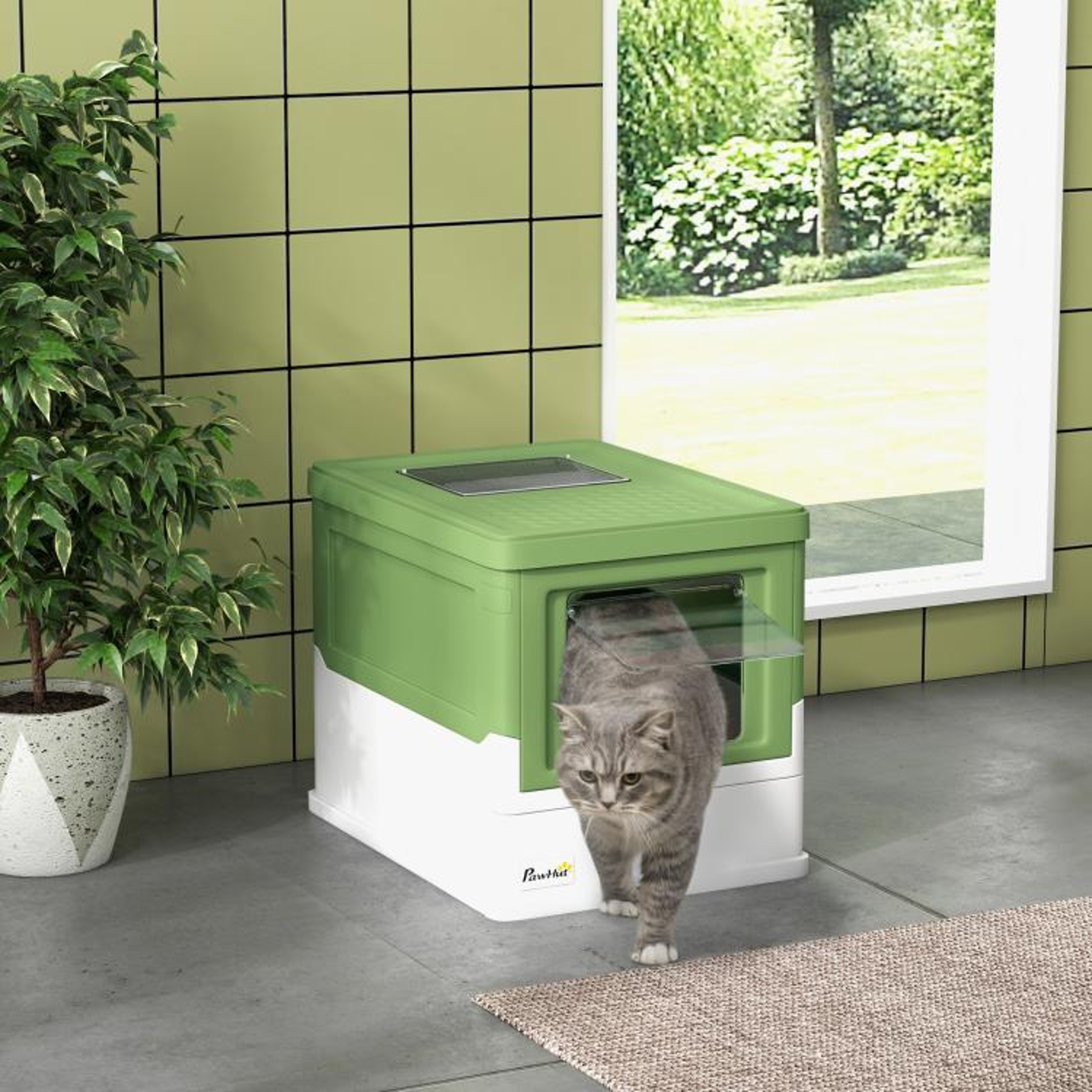 Enclosed Cat Litter Box With Front Entry Top Exit And PullOut Tray 3