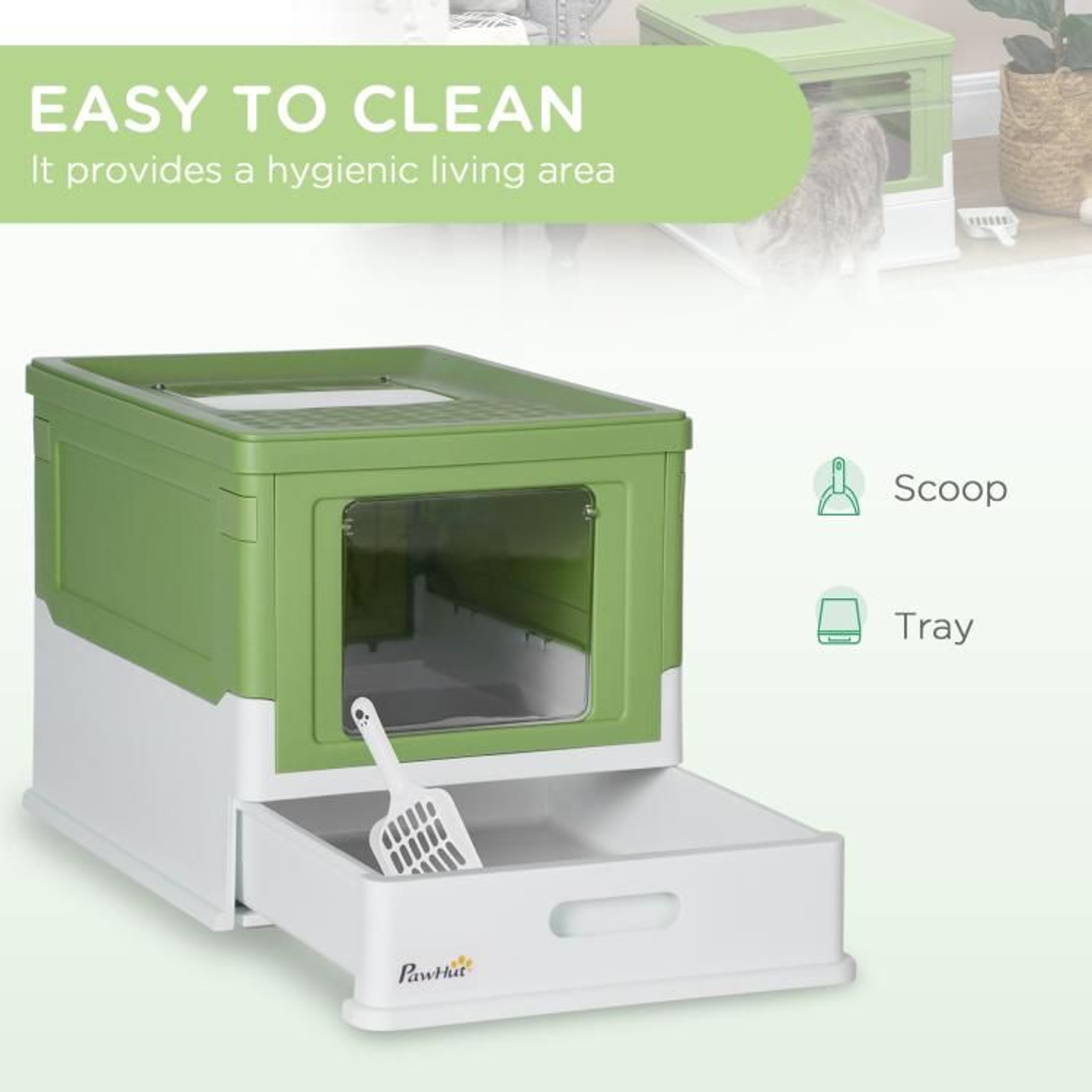 Enclosed Cat Litter Box With Front Entry Top Exit And PullOut Tray 5
