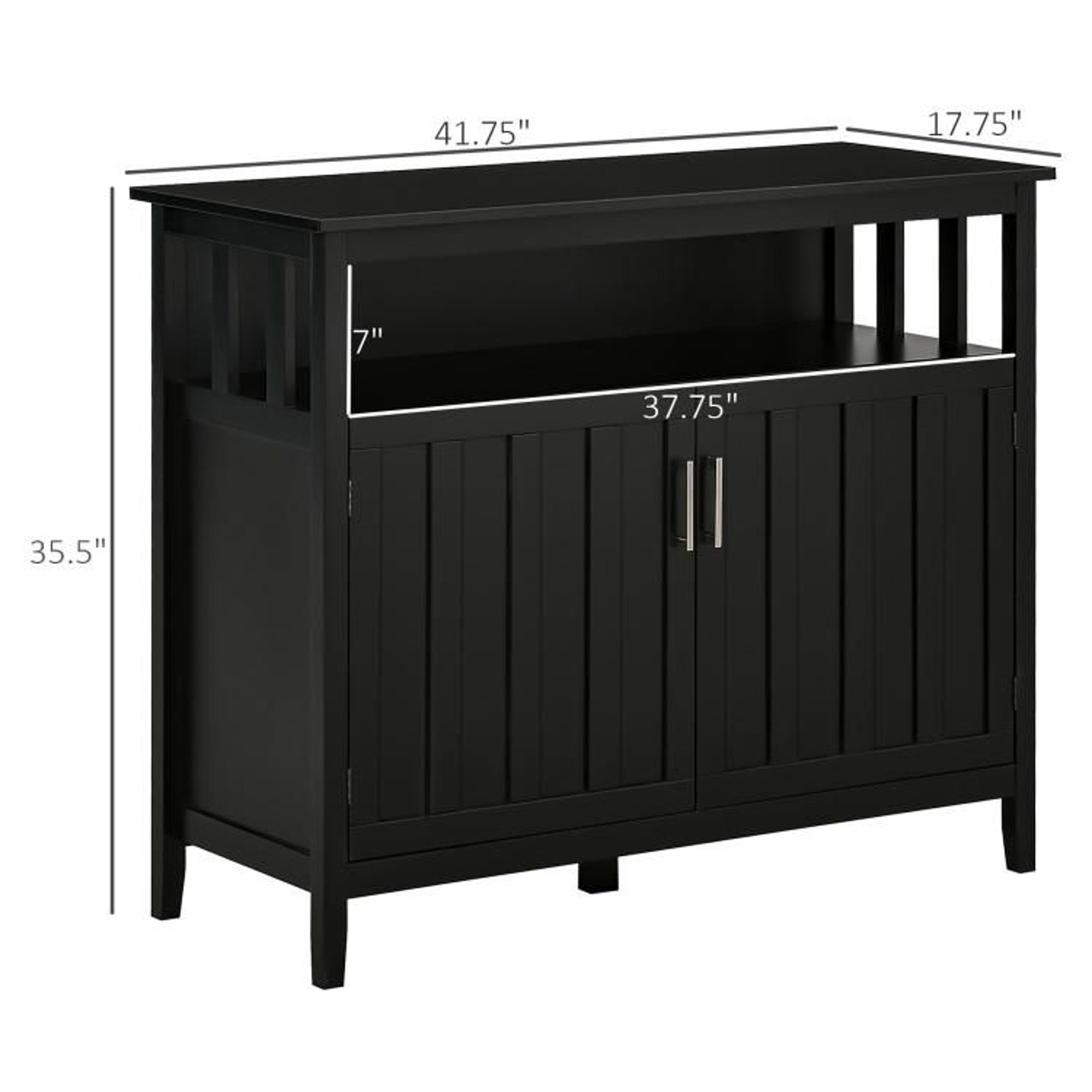 Black Sideboard Buffet Cabinet With 2 Doors And Adjustable Shelves 5