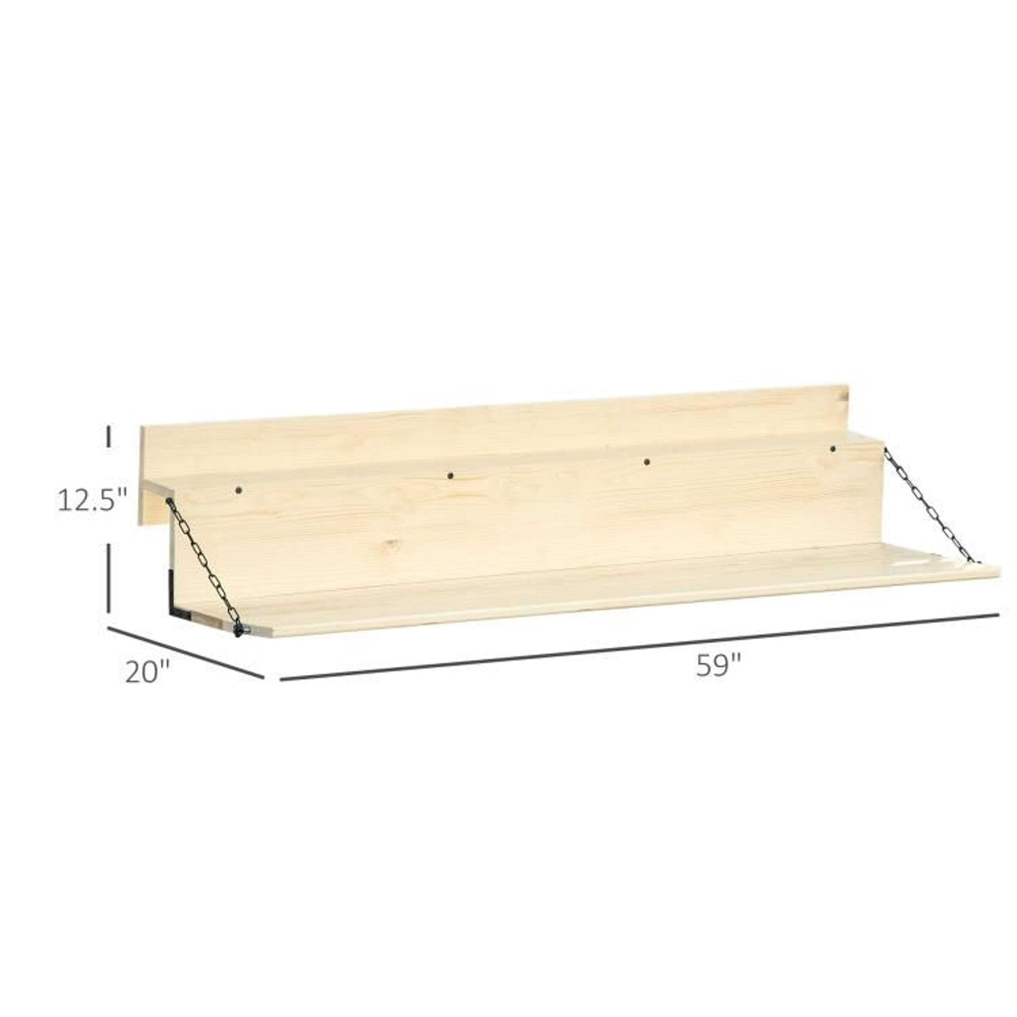 Foldable Balcony Railing Table  Spruce Wood Outdoor Bar And Desk 4