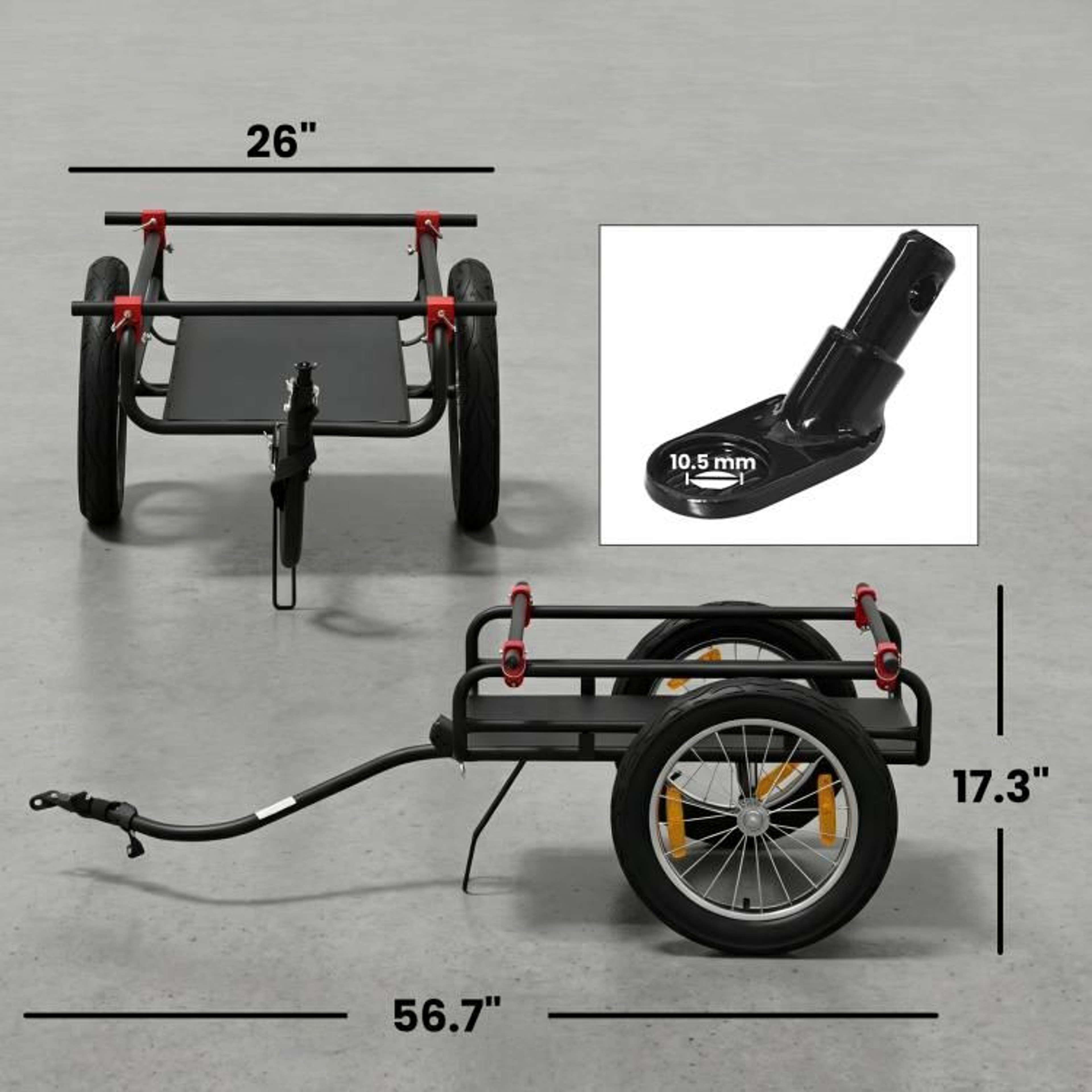 2in1 Bike Cargo Trailer And Handcart With 16Inch Pneumatic Wheels 4