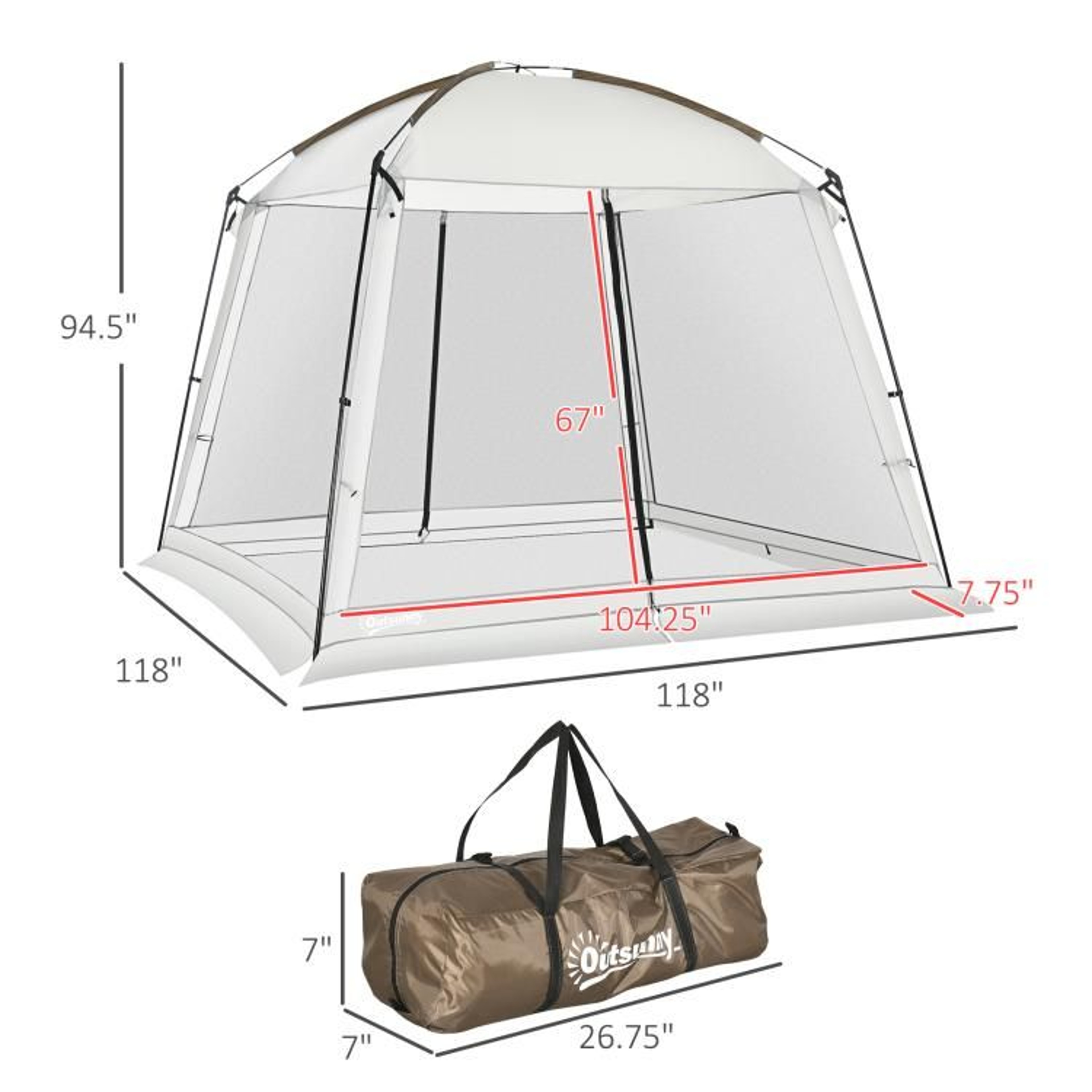 10 X 10 Ft Screen House Tent With UV50 Protection And 2 Doors 4