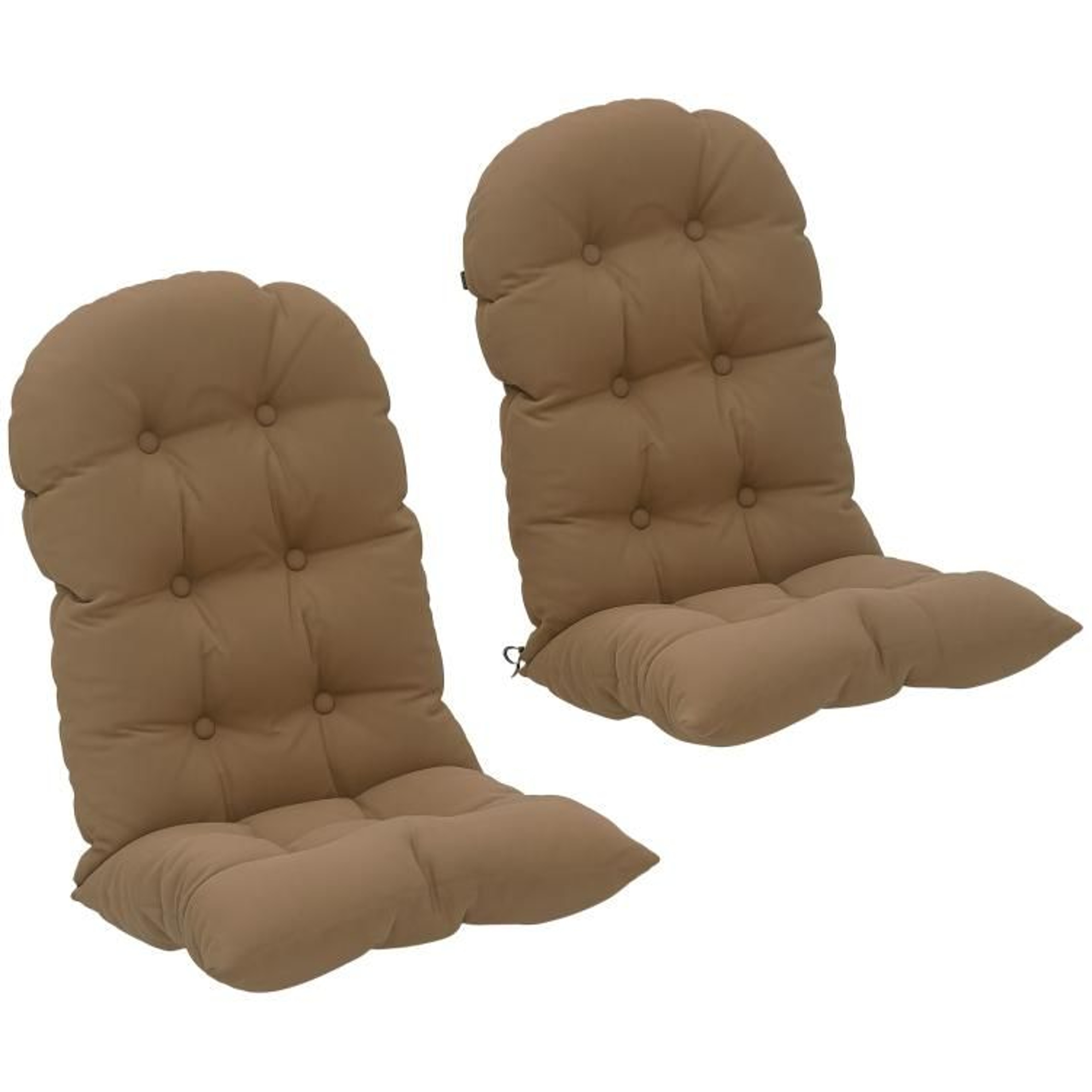 Adirondack Chair Cushions Set Of 2 Tufted High Back NonSlip Khaki Patio Cushions 0
