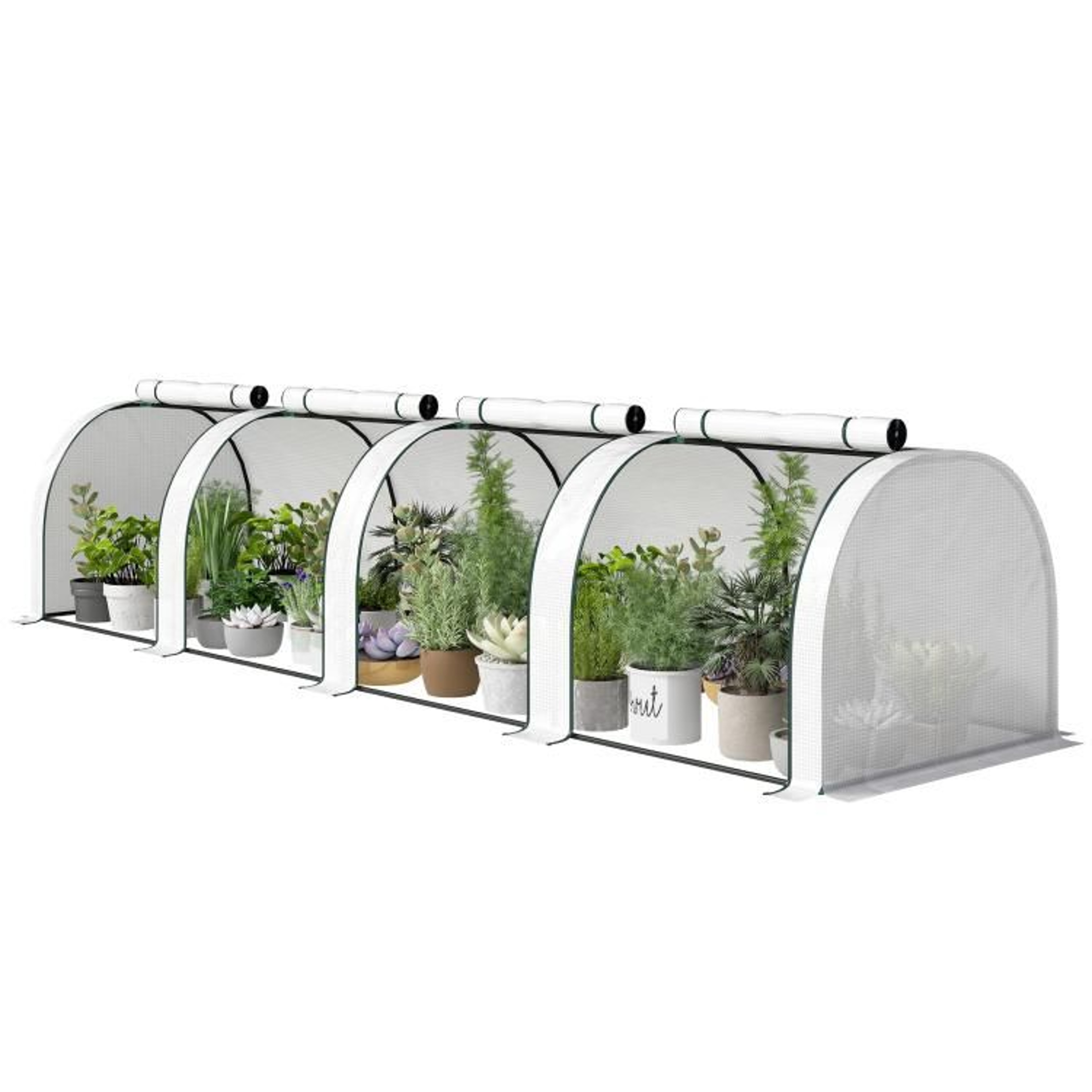 13 Ft Portable Tunnel Greenhouse With 4 Zippered Doors And UVResistant PE Cover 2