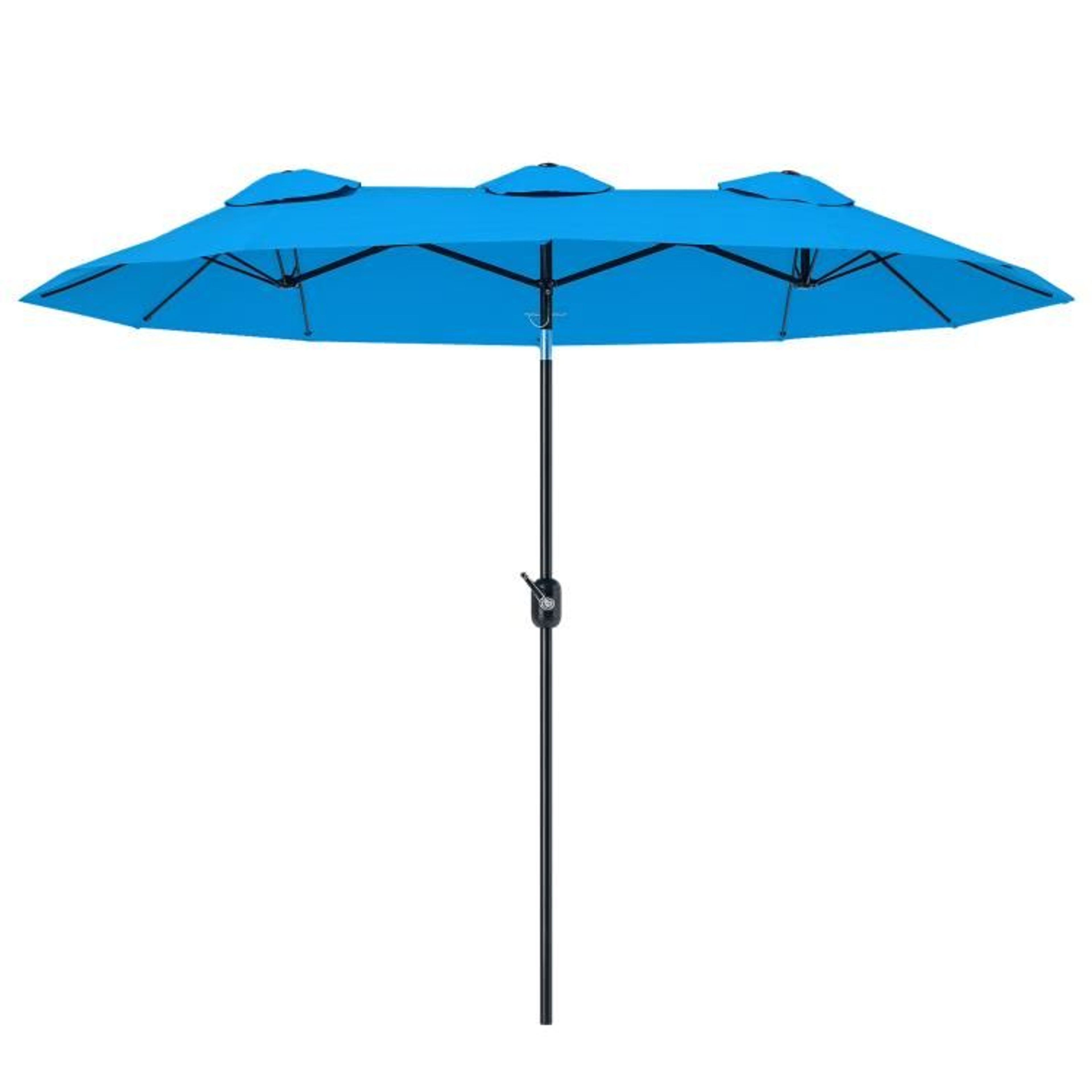 DoubleSided Patio Umbrella With PushButton Tilt And Crank  Cyan Blue 0